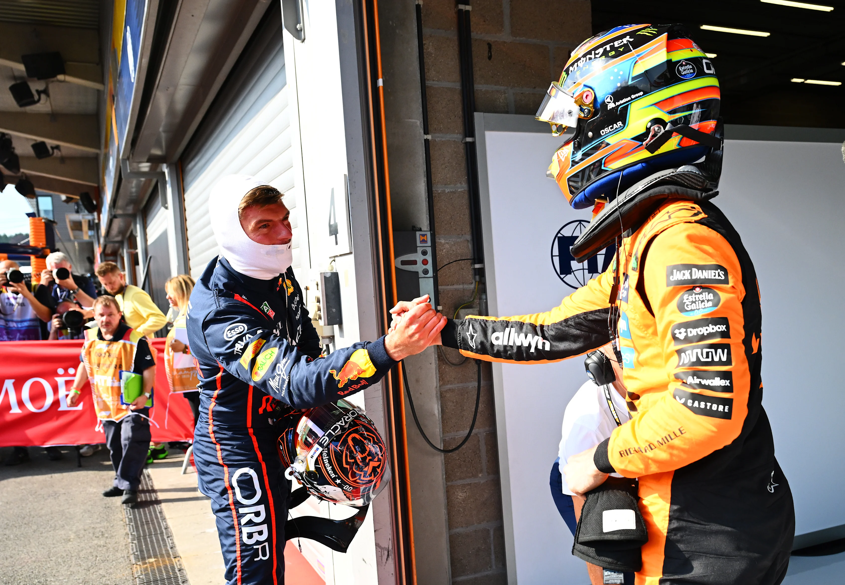SPA, BELGIUM - JULY 25: Sprint 2nd qualifier Max Verstappen of the Netherlands and Oracle Red Bull