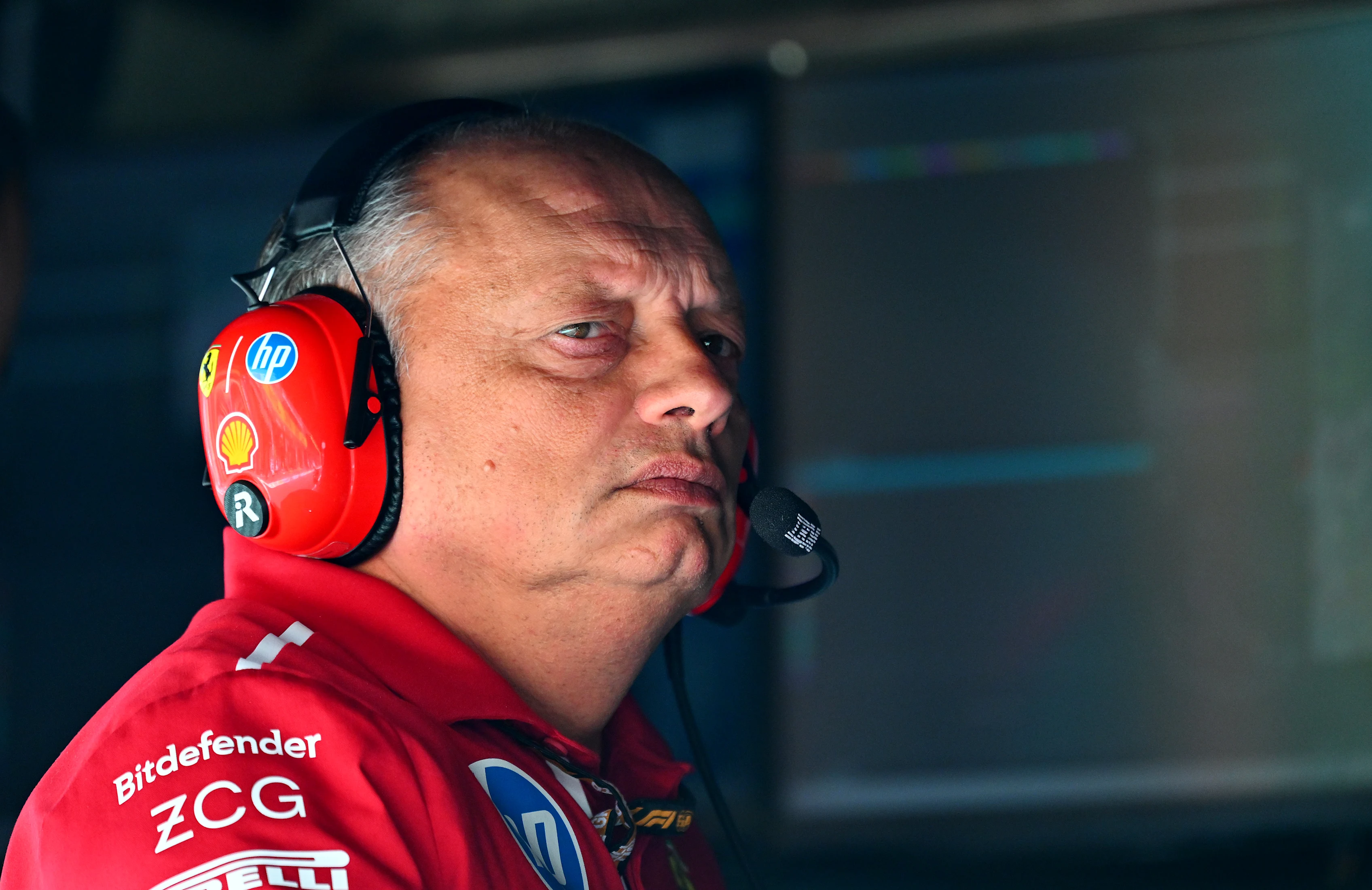 SPA, BELGIUM - JULY 26: Frederic Vasseur, Team Principal of Scuderia Ferrari looks on from the pit