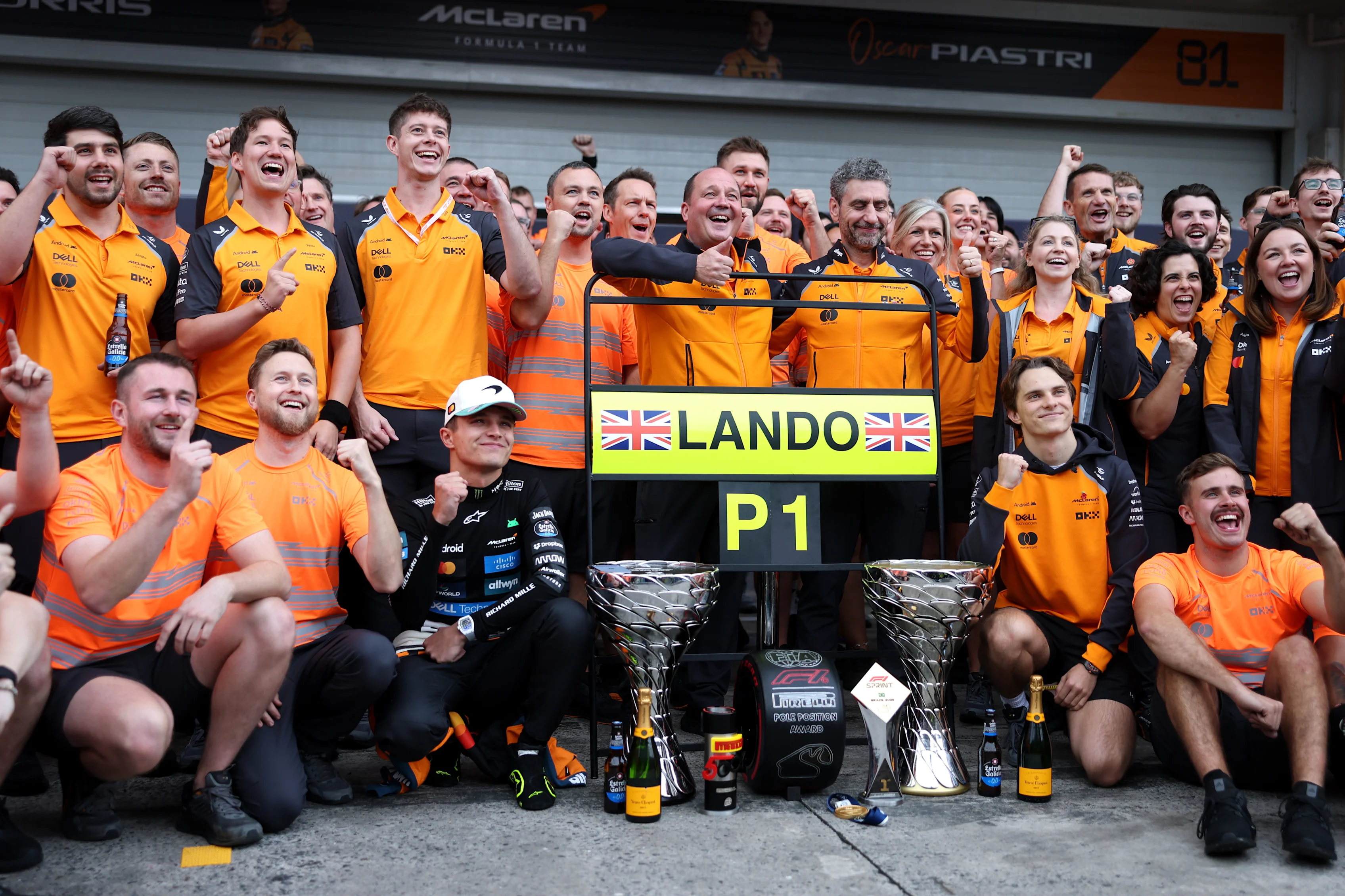 SAO PAULO, BRAZIL - NOVEMBER 09: Race winner Lando Norris of Great Britain and McLaren Fifth placed