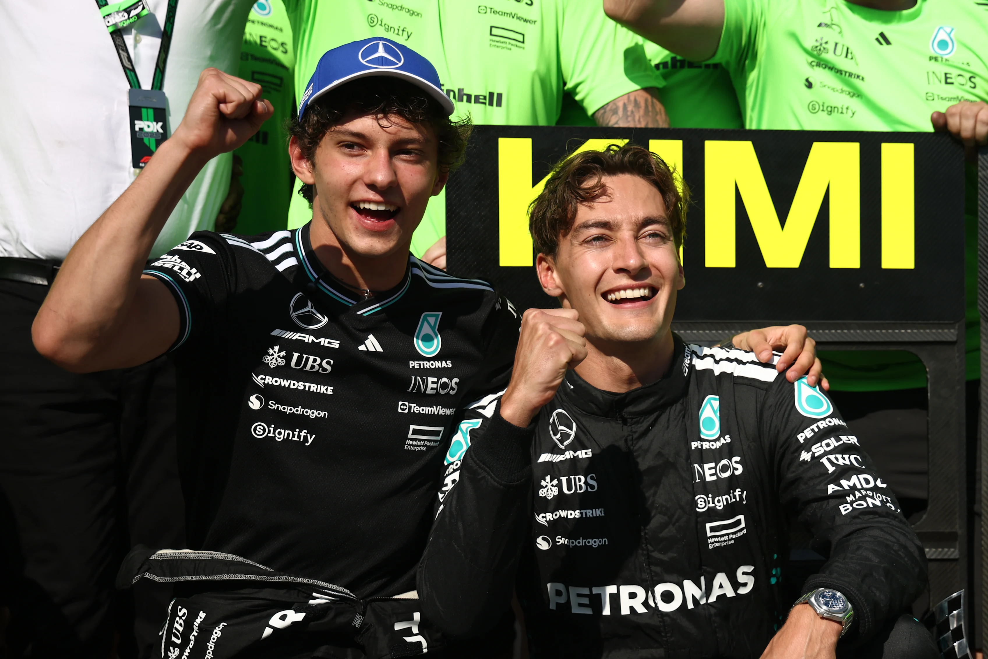 MONTREAL, QUEBEC - JUNE 15: Race winner George Russell of Great Britain and Mercedes AMG Petronas