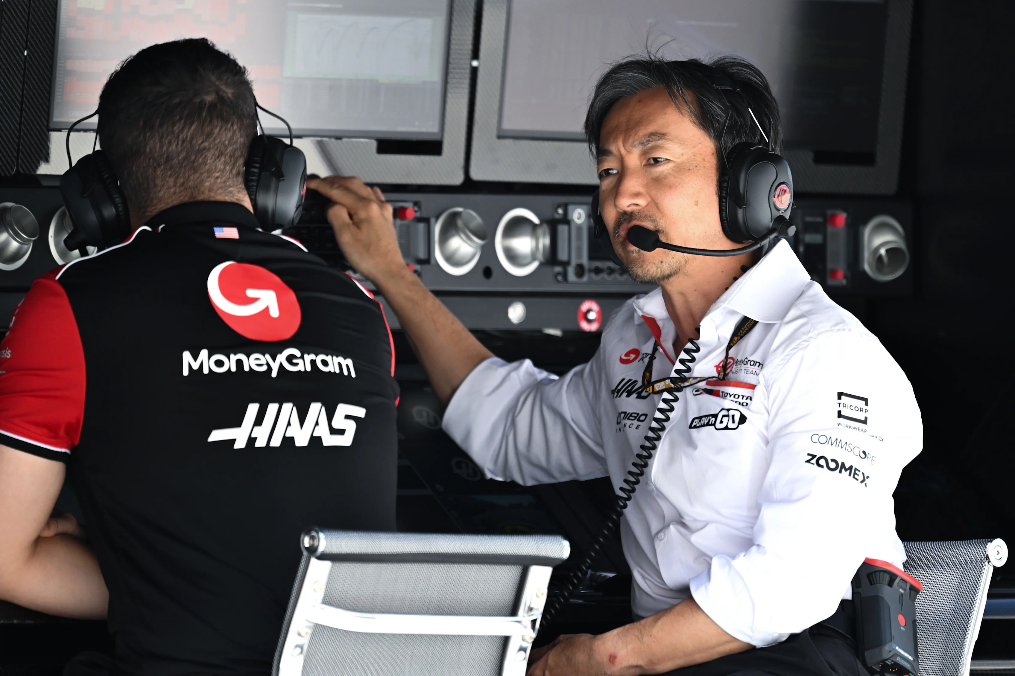 MONTREAL, QUEBEC - JUNE 14: Ayao Komatsu, Team Principal of Haas F1 on the pit wall during final