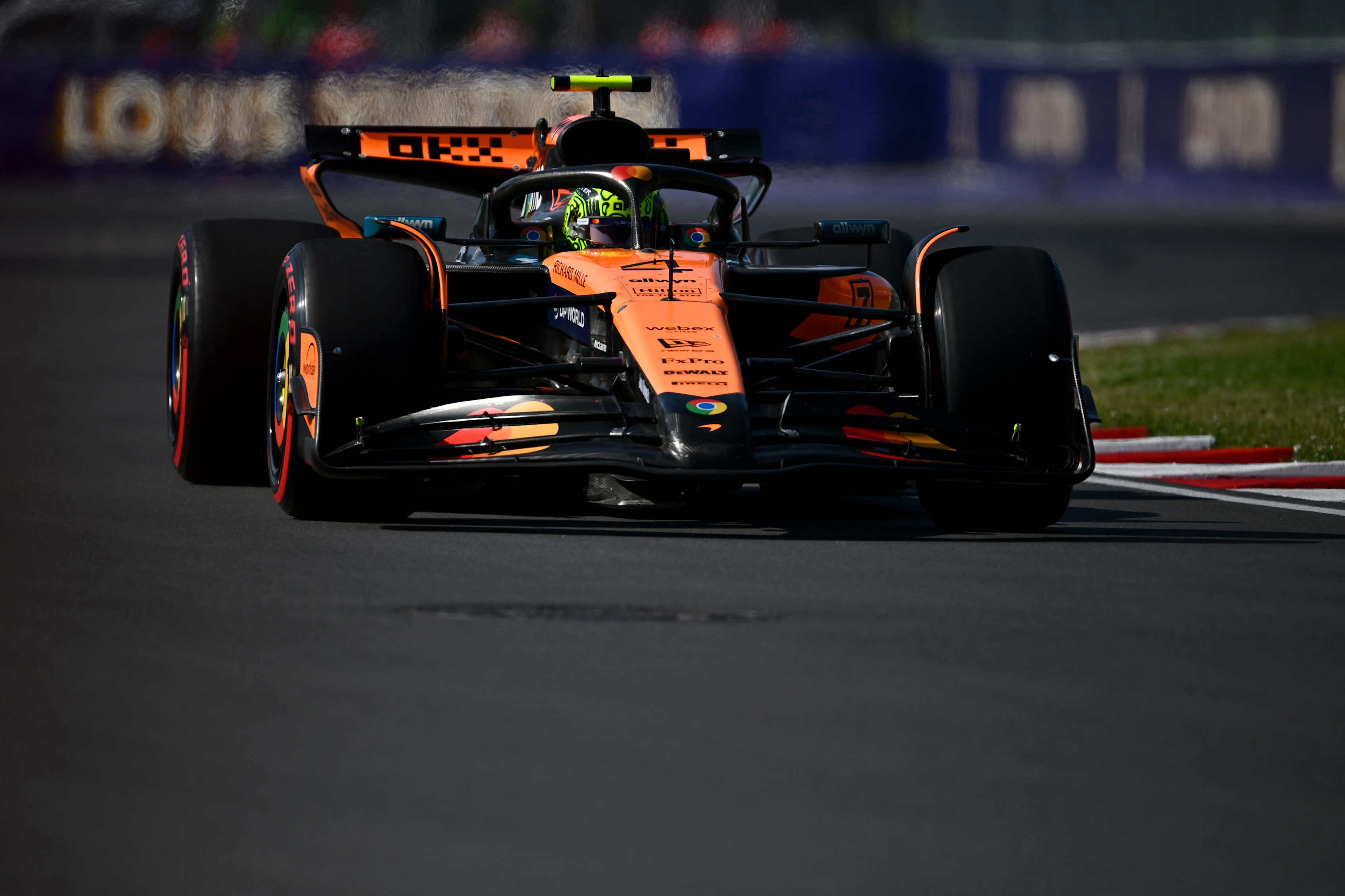 MONTREAL, QUEBEC - JUNE 14: Lando Norris of Great Britain driving the (4) McLaren MCL39 Mercedes on