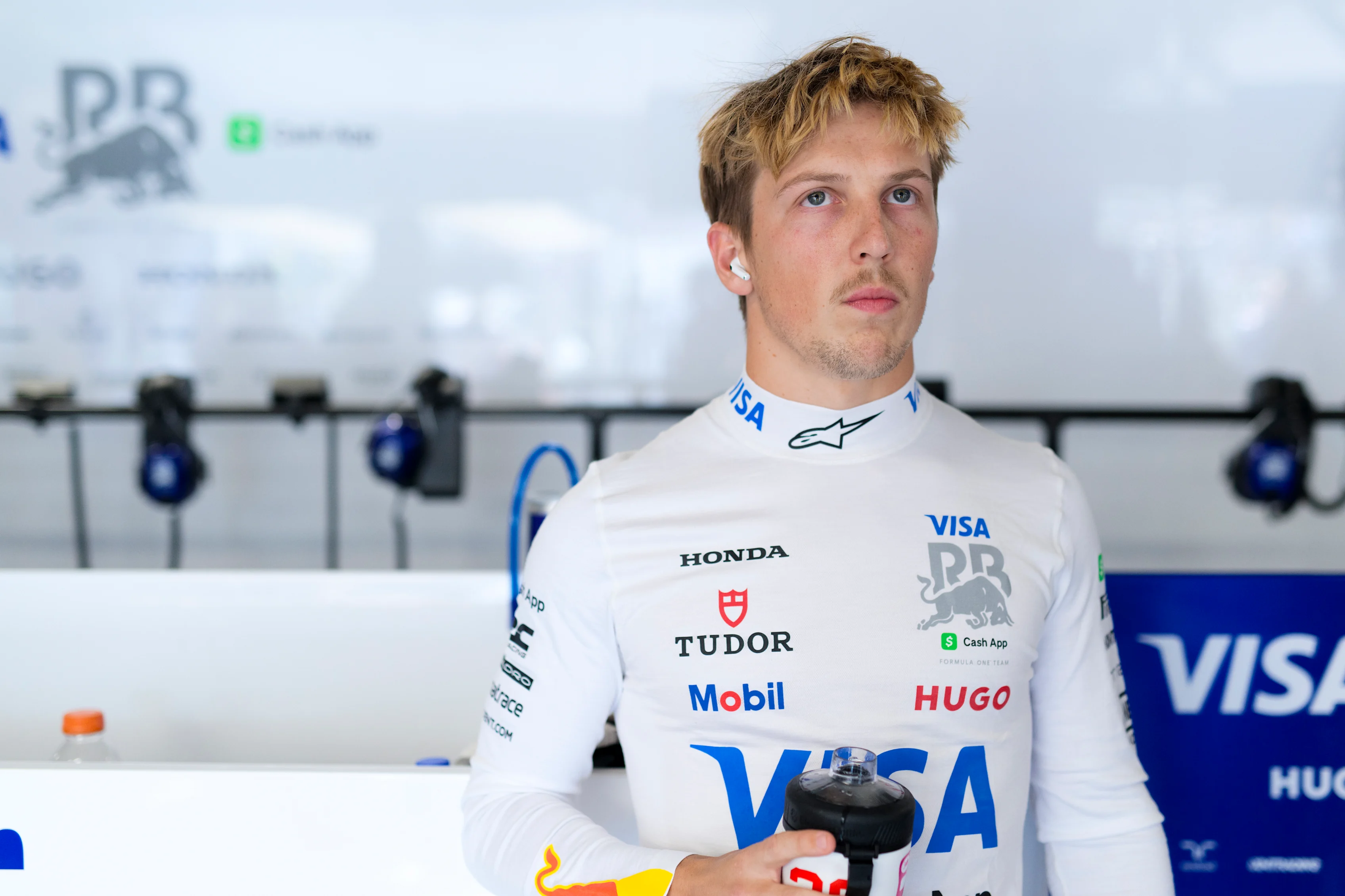 MONTREAL, QUEBEC - JUNE 14: Liam Lawson of New Zealand and Visa Cash App Racing Bulls looks on in