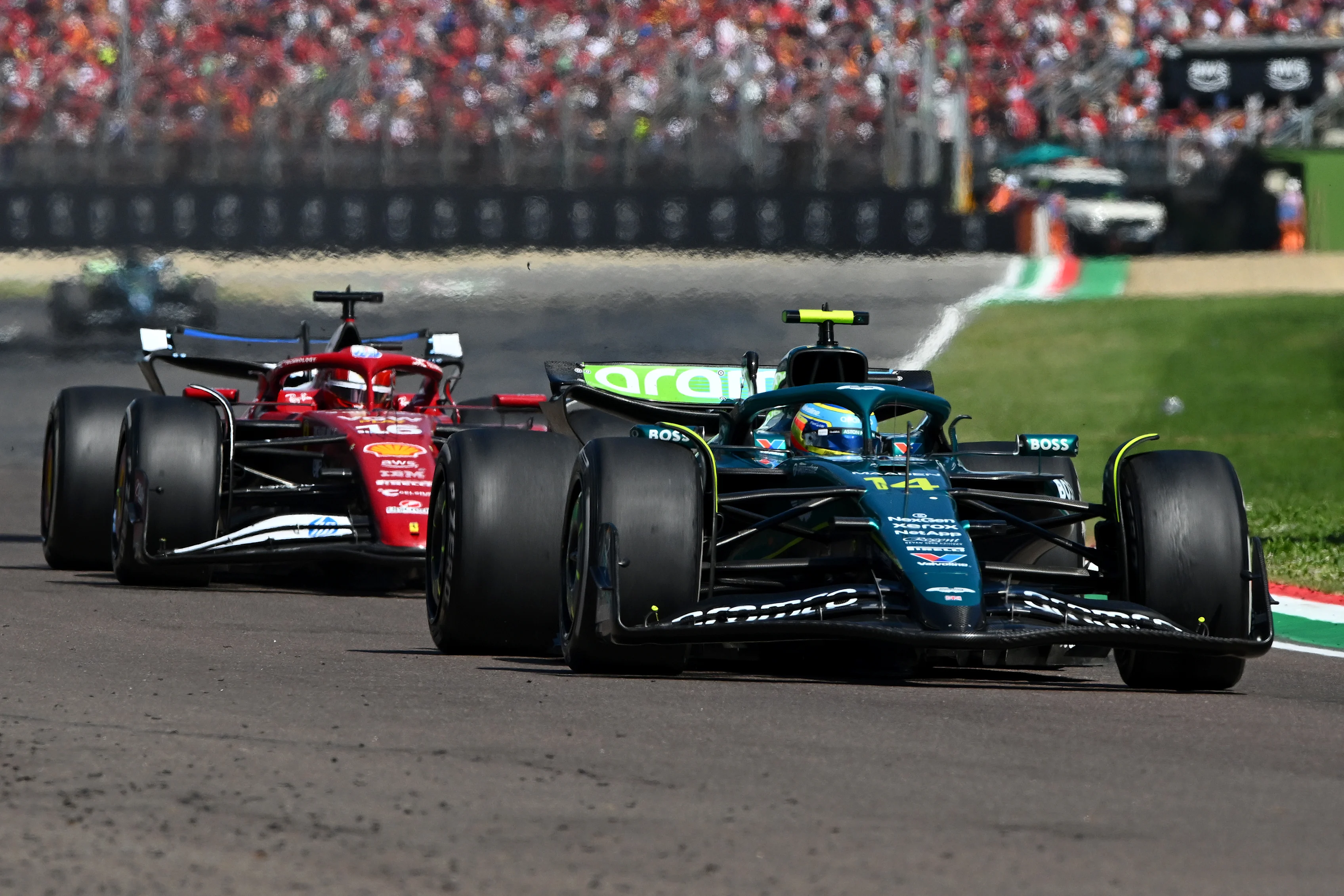 IMOLA, ITALY - MAY 18: Fernando Alonso of Spain driving the (14) Aston Martin F1 Team AMR25