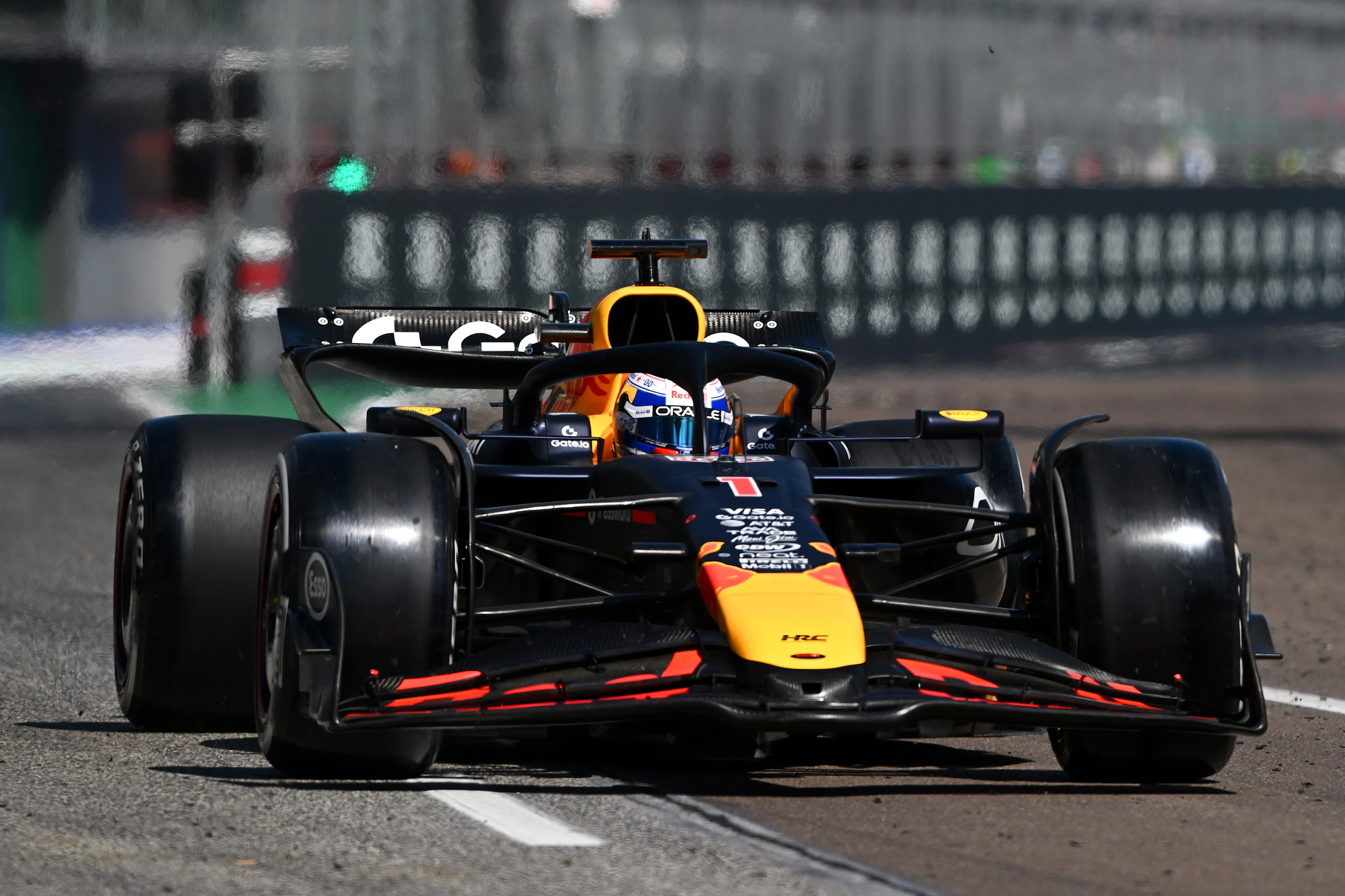IMOLA, ITALY - MAY 18: Max Verstappen of the Netherlands driving the (1) Oracle Red Bull Racing