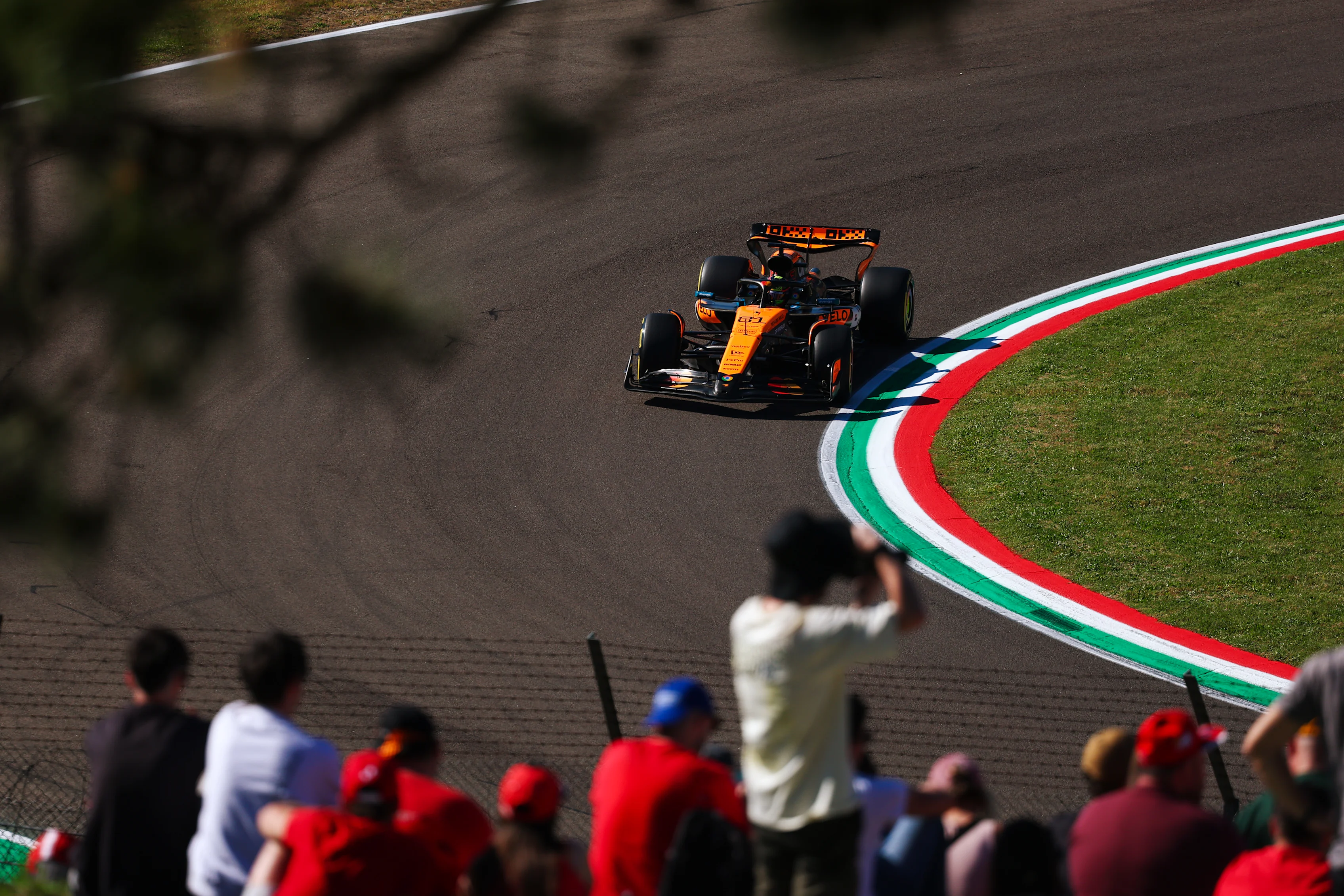 IMOLA, ITALY - MAY 16: Oscar Piastri of Australia driving the (81) McLaren MCL39 Mercedes on track