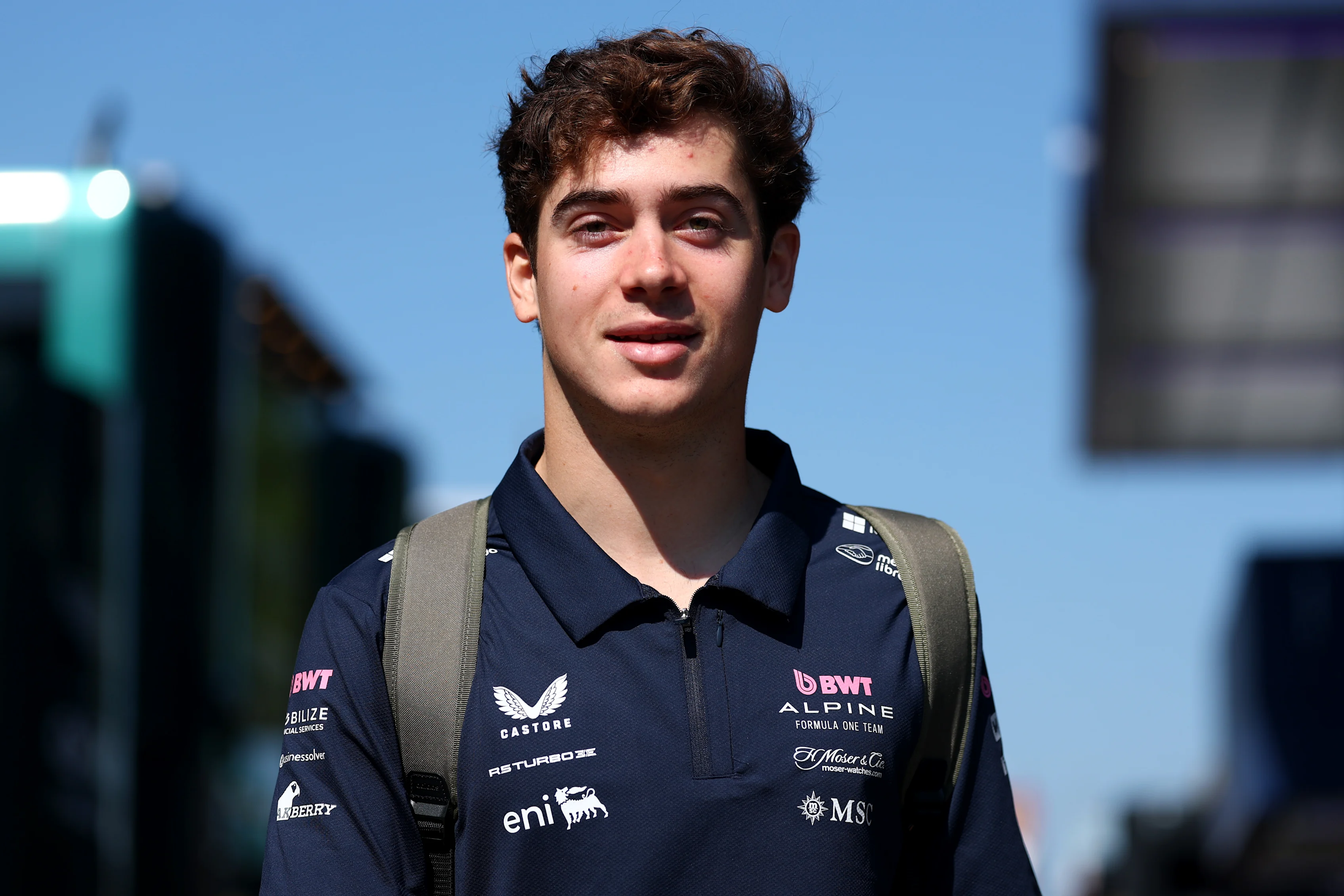 IMOLA, ITALY - MAY 15: Franco Colapinto of Argentina and Alpine F1 arrives in the Paddock during