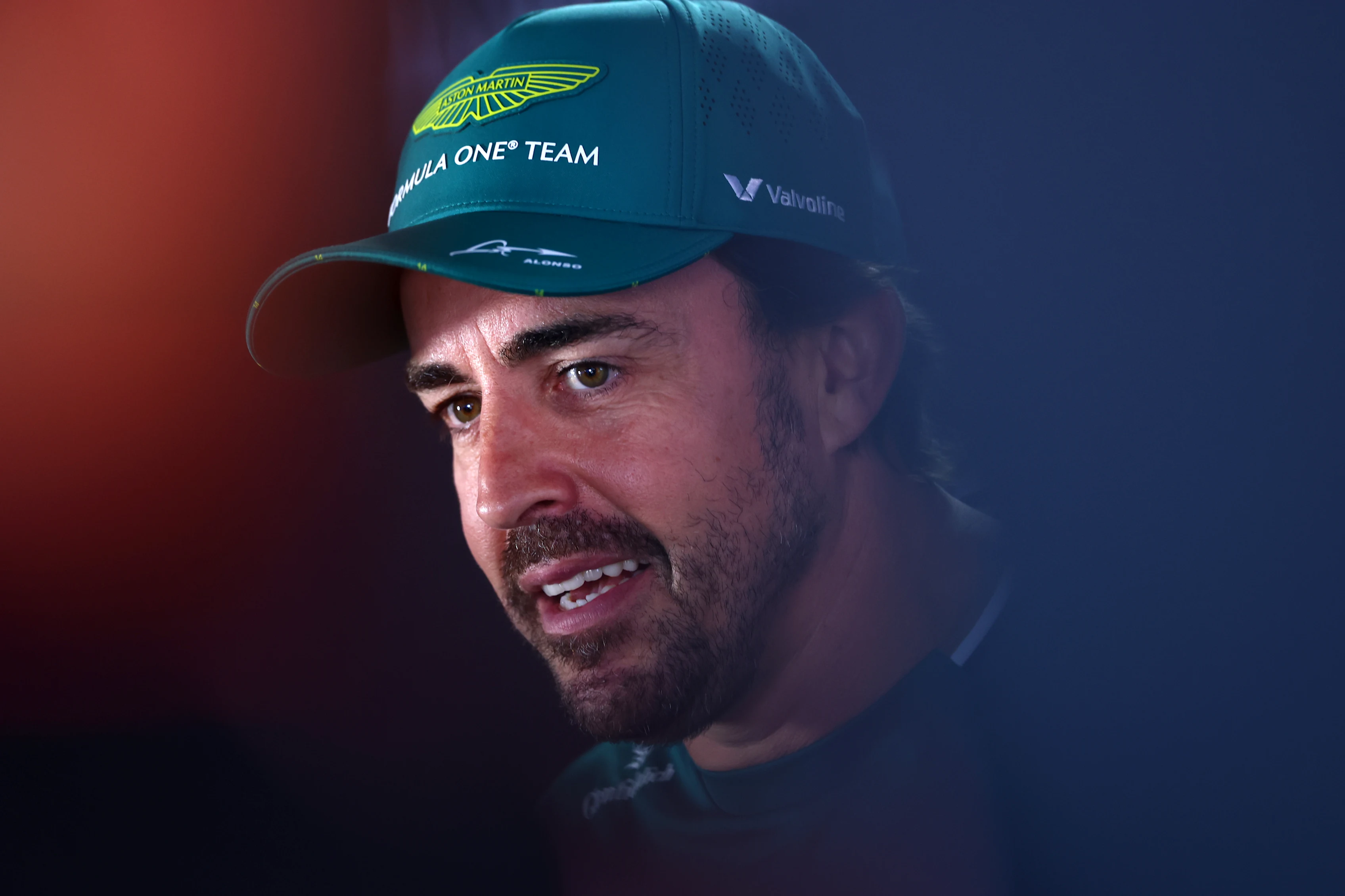IMOLA, ITALY - MAY 15: Fernando Alonso of Spain and Aston Martin F1 Team looks on during previews