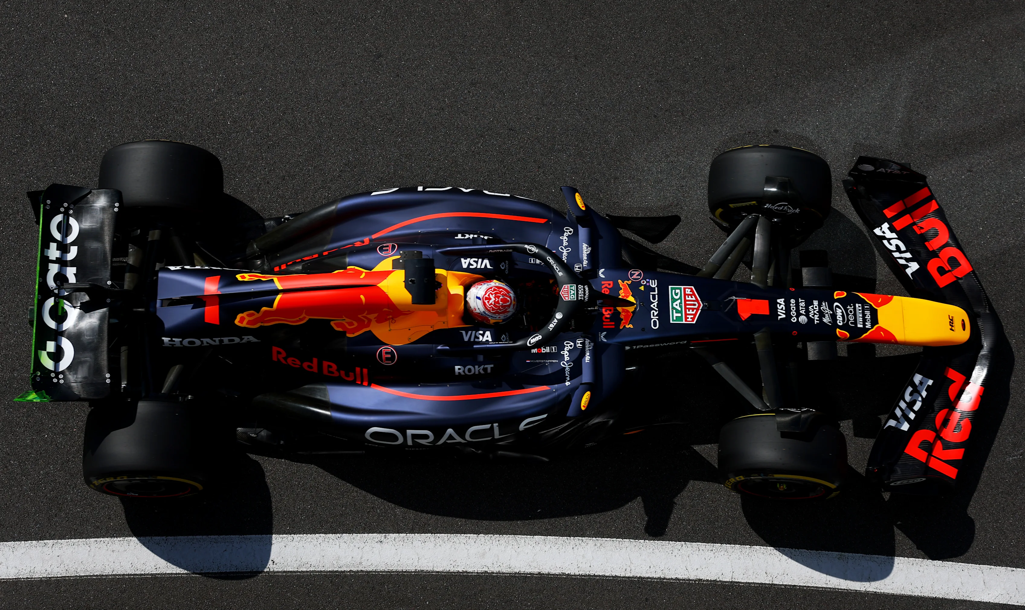 NORTHAMPTON, ENGLAND - JULY 04: Max Verstappen of the Netherlands driving the (1) Oracle Red Bull