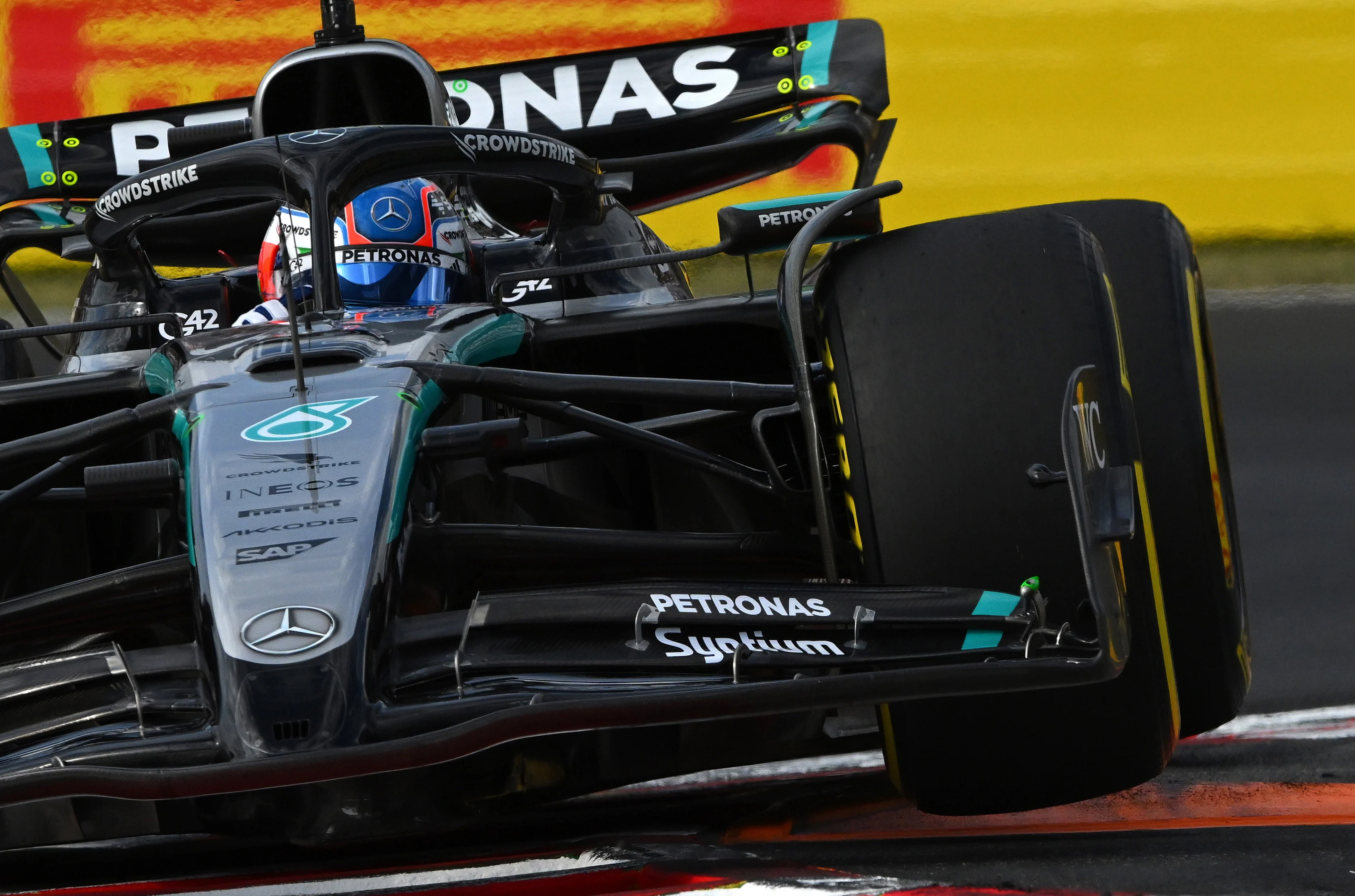 BUDAPEST, HUNGARY - AUGUST 01: Andrea Kimi Antonelli of Italy driving the (12) Mercedes AMG