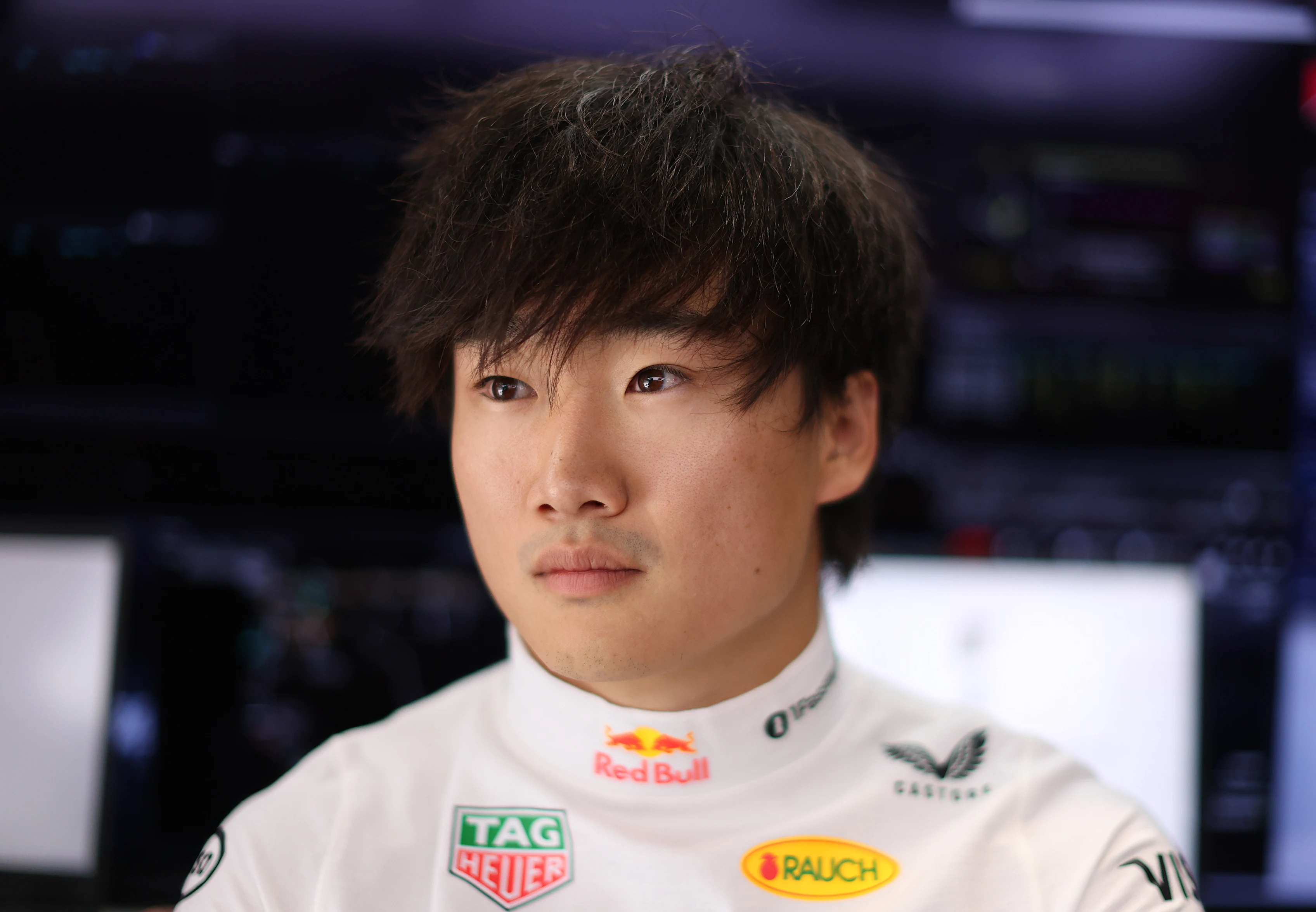 BUDAPEST, HUNGARY - AUGUST 02: Yuki Tsunoda of Japan and Oracle Red Bull Racing looks on in the