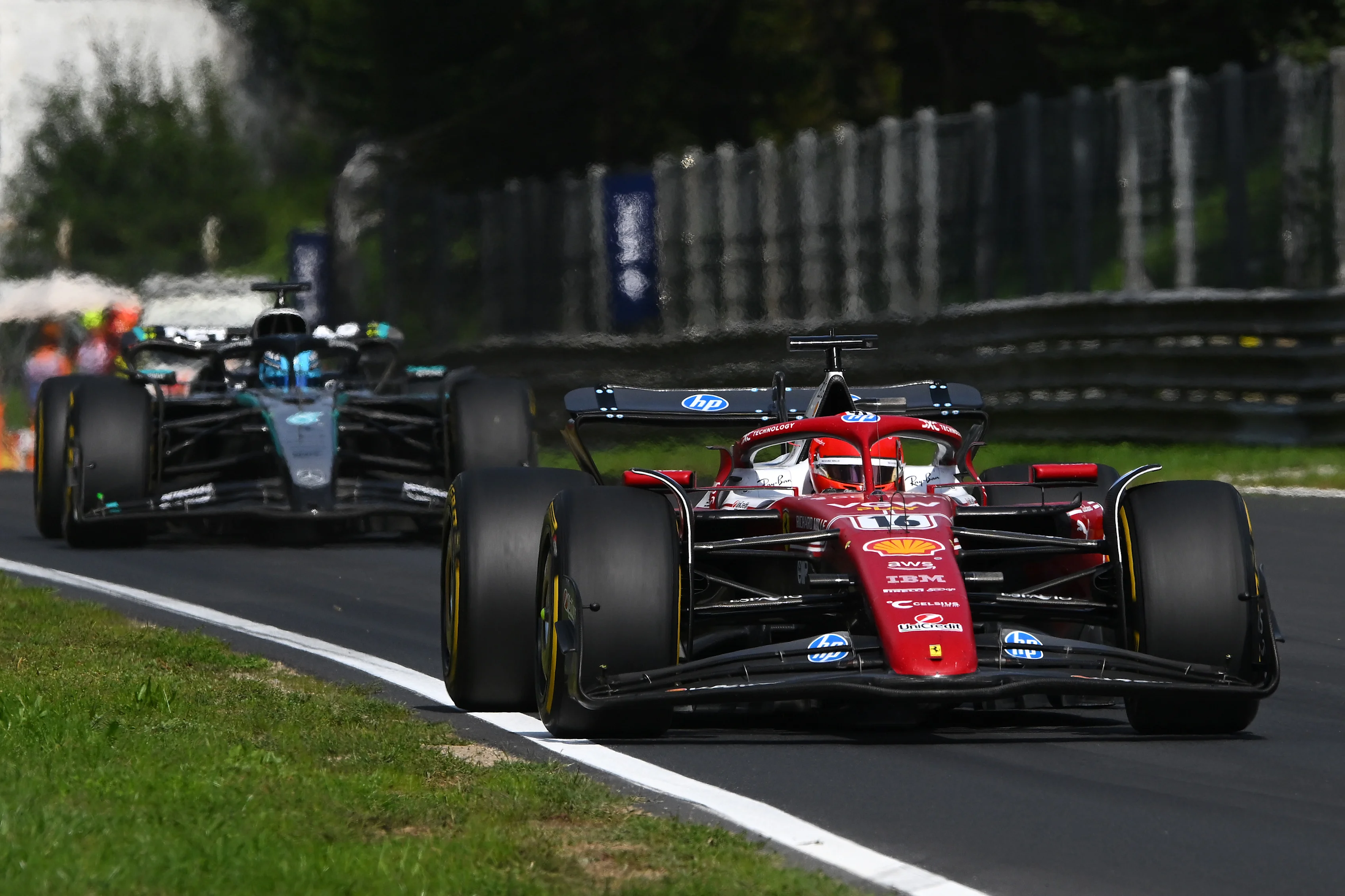 MONZA, ITALY - SEPTEMBER 07: Charles Leclerc of Monaco driving the (16) Scuderia Ferrari SF-25