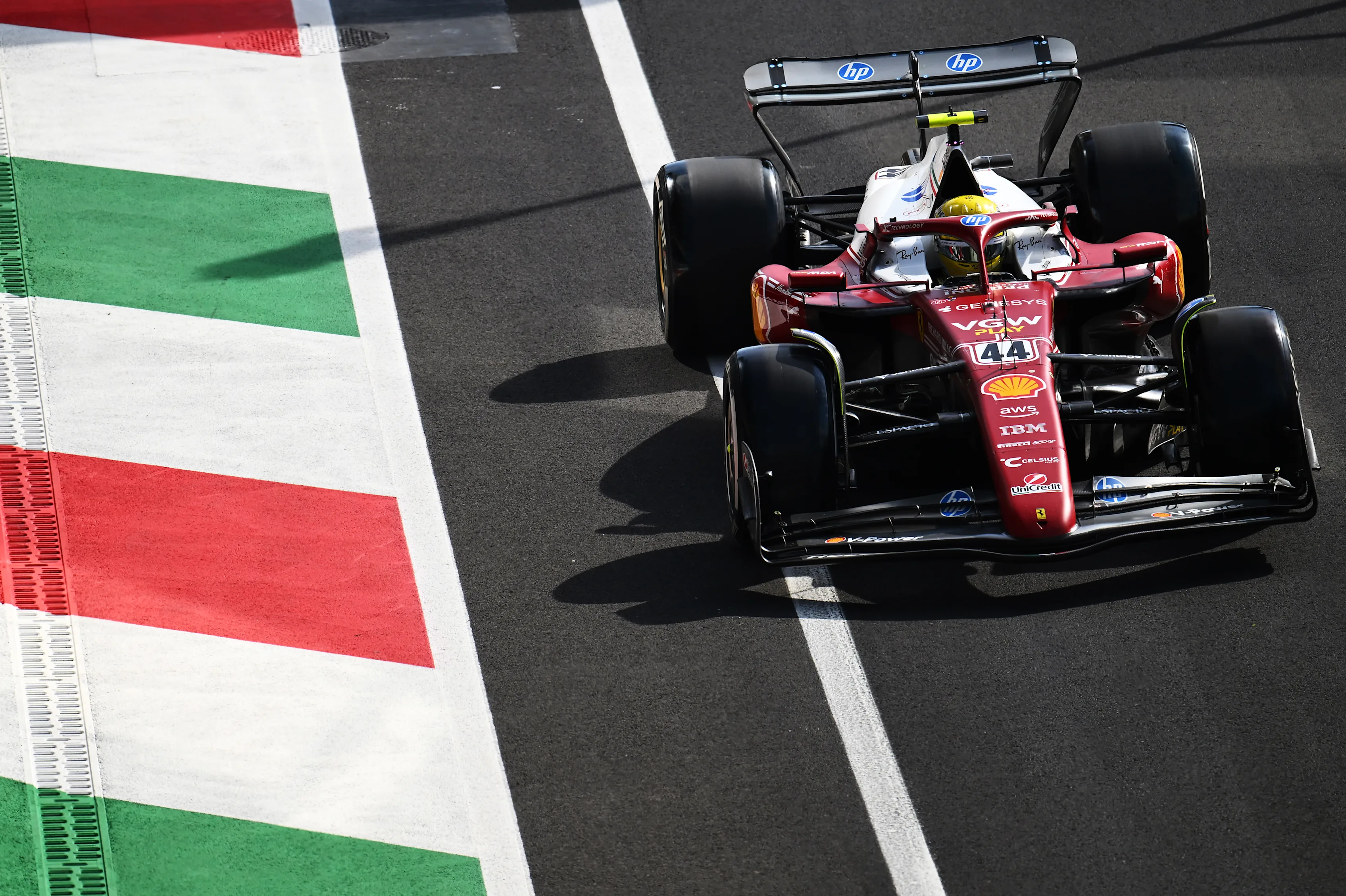 MONZA, ITALY - SEPTEMBER 07: Lewis Hamilton of Great Britain driving the (44) Scuderia Ferrari