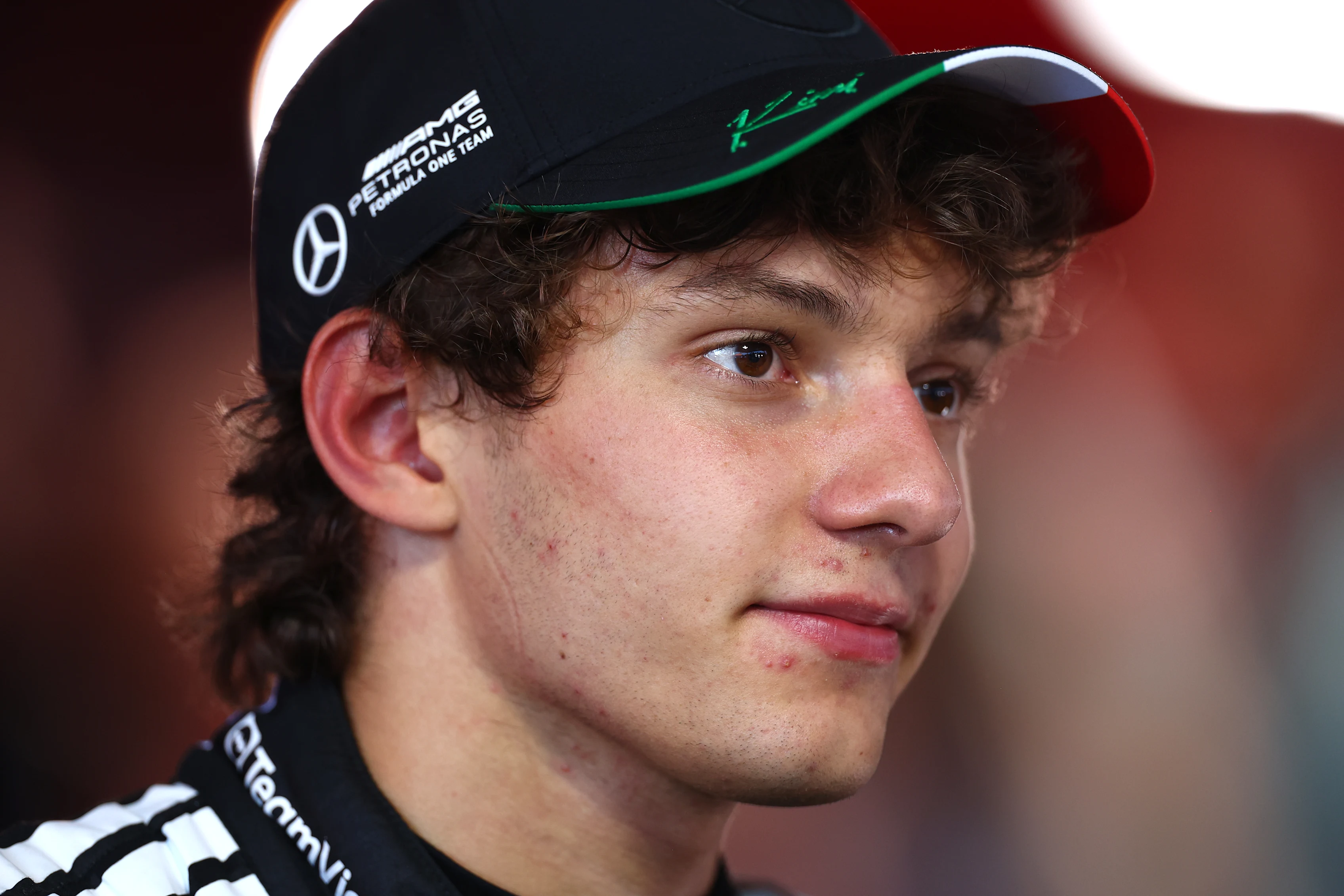 MONZA, ITALY - SEPTEMBER 06: Seventh placed qualifier Andrea Kimi Antonelli of Italy and Mercedes