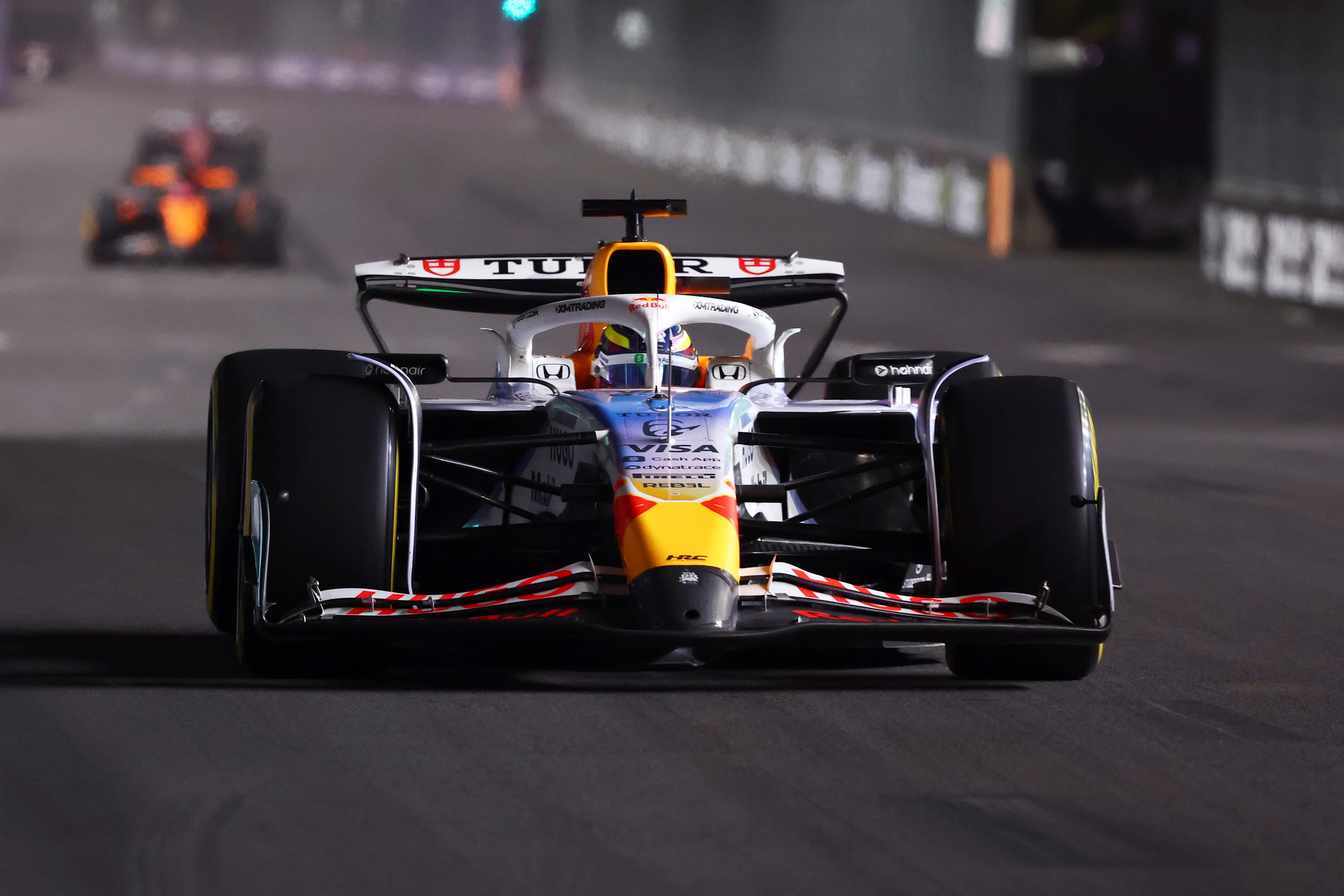 LAS VEGAS, NEVADA - NOVEMBER 22: Isack Hadjar of France driving the (6) Visa Cash App Racing Bulls