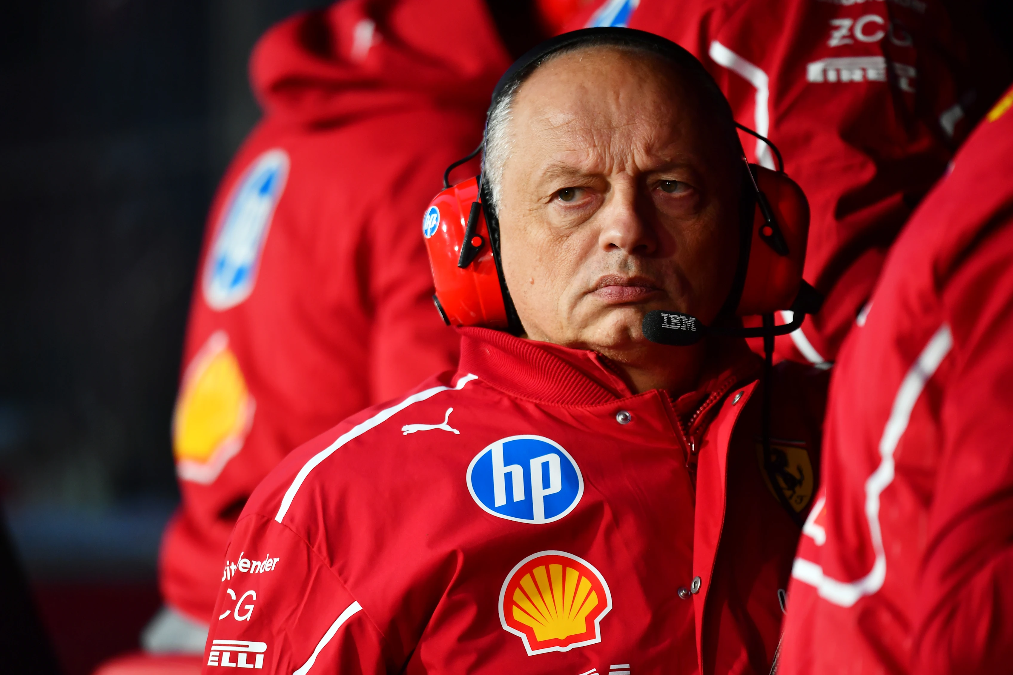 LAS VEGAS, NEVADA - NOVEMBER 21: Frederic Vasseur, Team Principal of Scuderia Ferrari looks on from