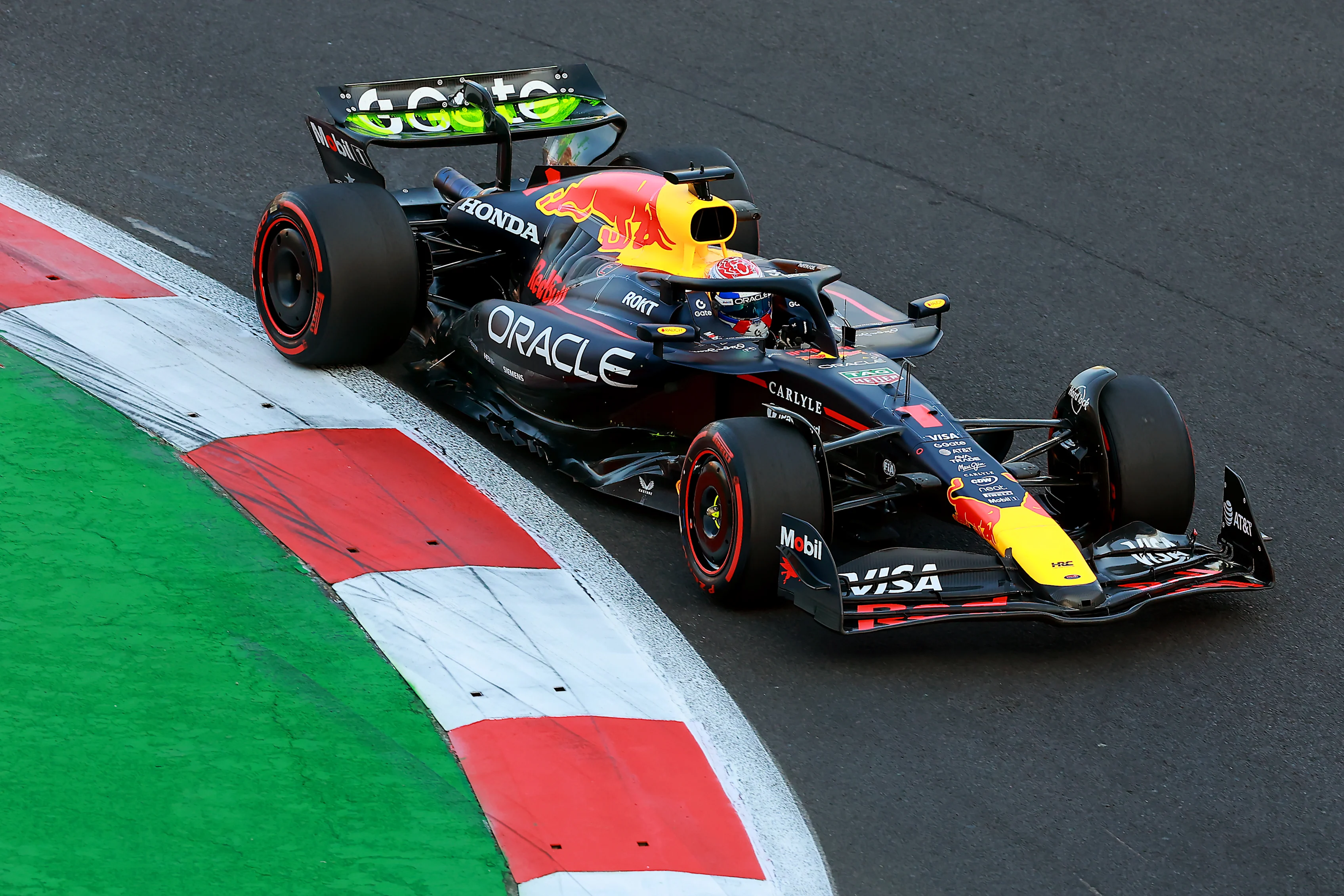 MEXICO CITY, MEXICO - OCTOBER 24: Max Verstappen of the Netherlands driving the (1) Oracle Red Bull