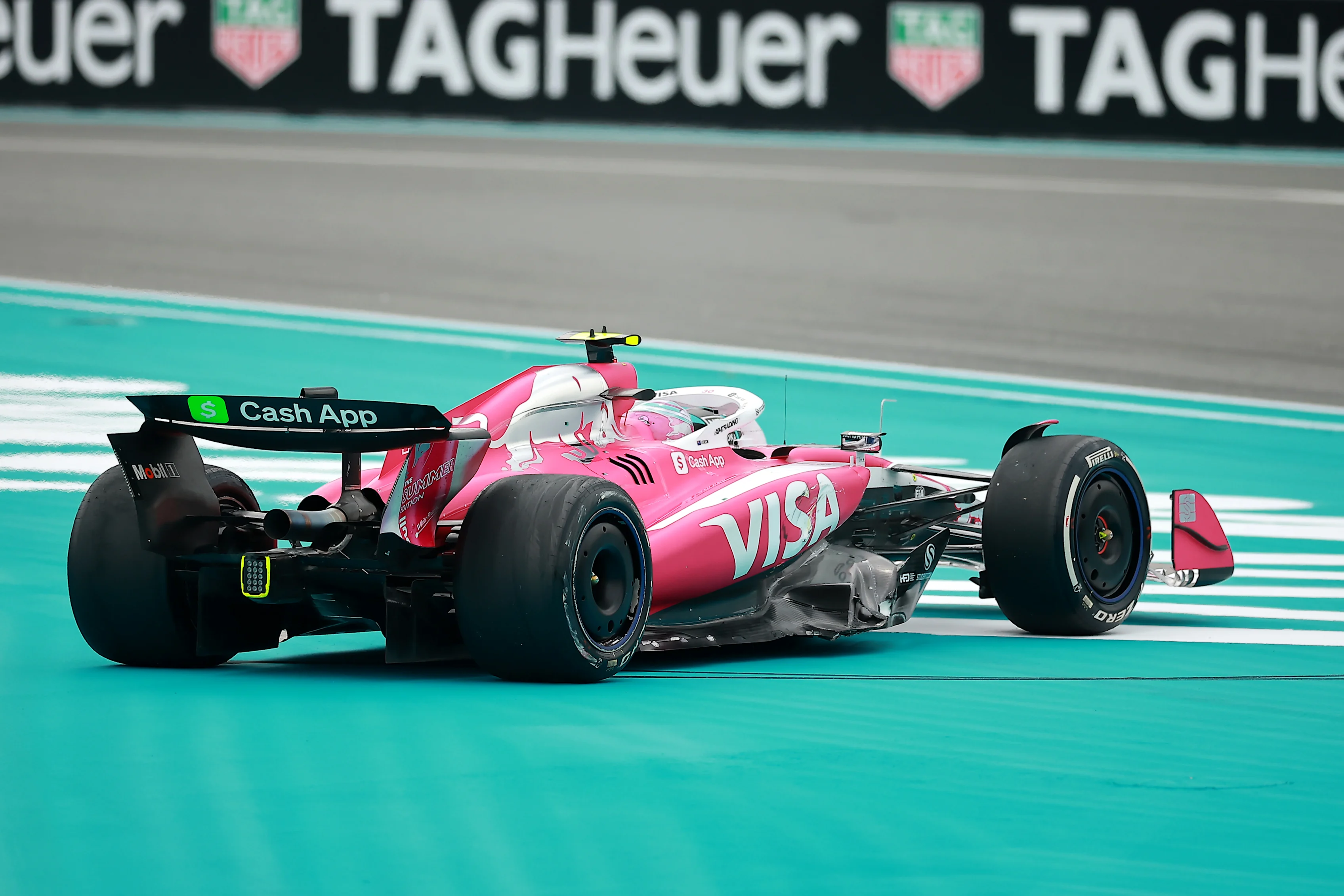 MIAMI, FLORIDA - MAY 04: Liam Lawson of New Zealand driving the (30) Visa Cash App Racing Bulls