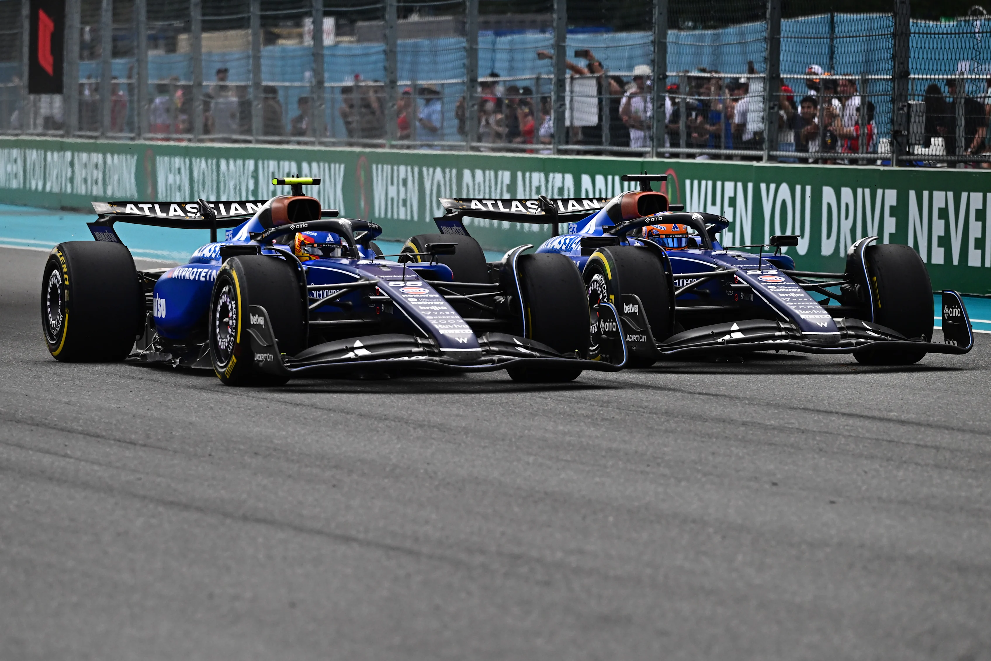 MIAMI, FLORIDA - MAY 04: Carlos Sainz of Spain driving the (55) Williams FW47 Mercedes and