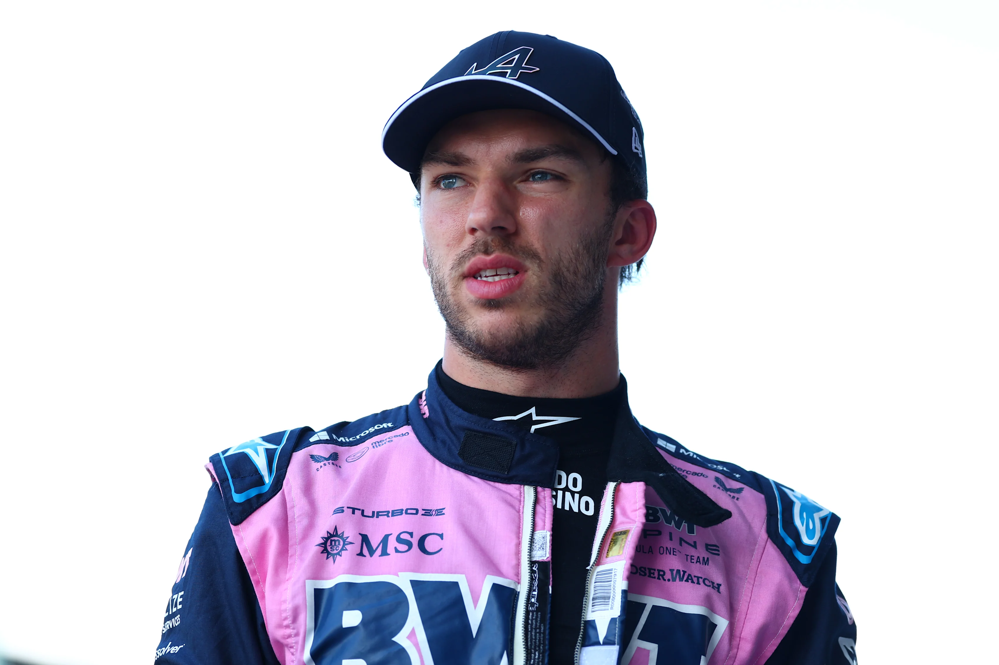 MIAMI, FLORIDA - MAY 02: Pierre Gasly of France and Alpine F1 looks on in the Pitlane during Sprint qualifying ahead of the F1 Grand Prix of Miami at Miami International Autodrome on May 02, 2025 in Miami, Florida. (Photo by Bryn Lennon - Formula 1/Formula 1 via Getty Images)
