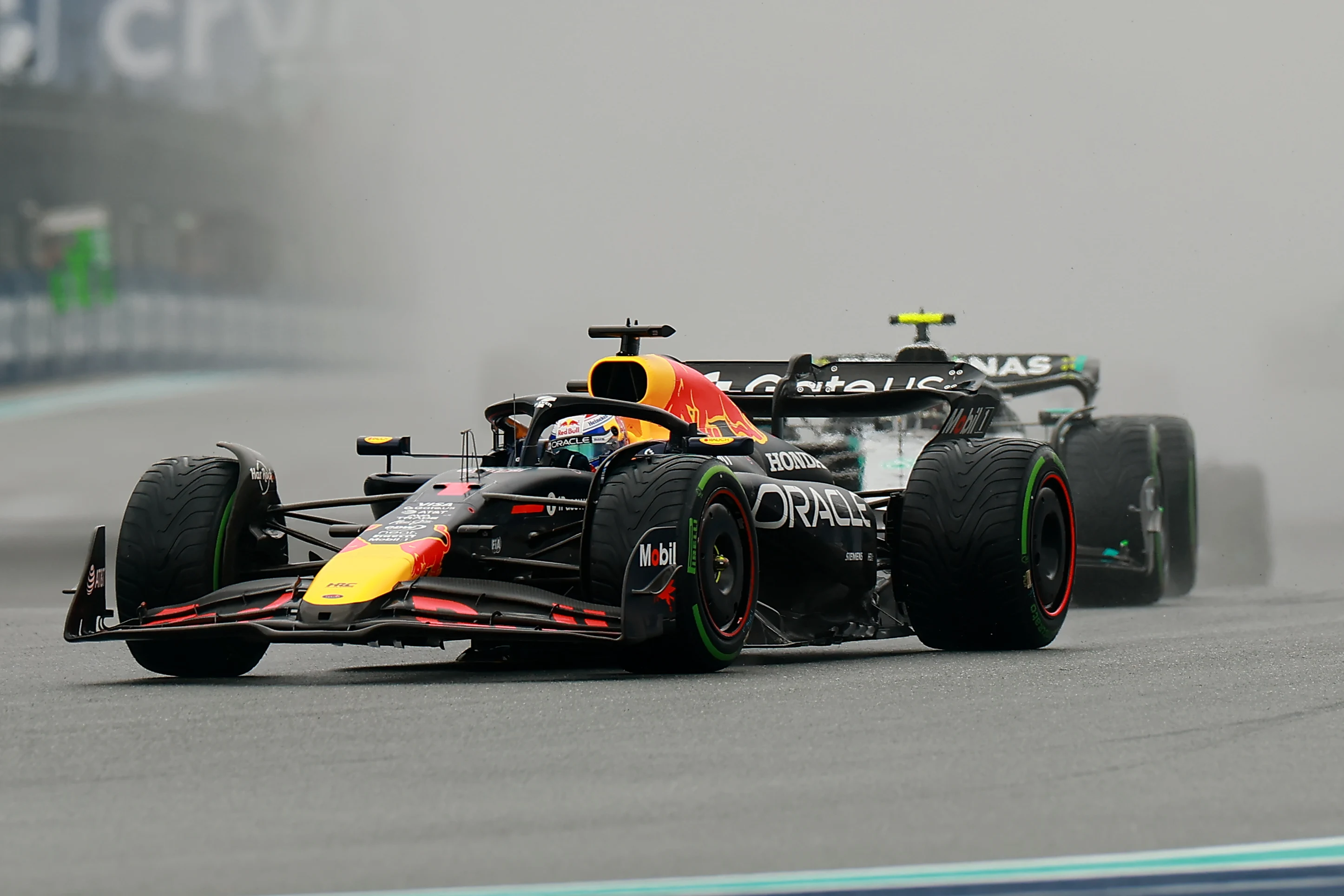 MIAMI, FLORIDA - MAY 03: Max Verstappen of the Netherlands driving the (1) Oracle Red Bull Racing