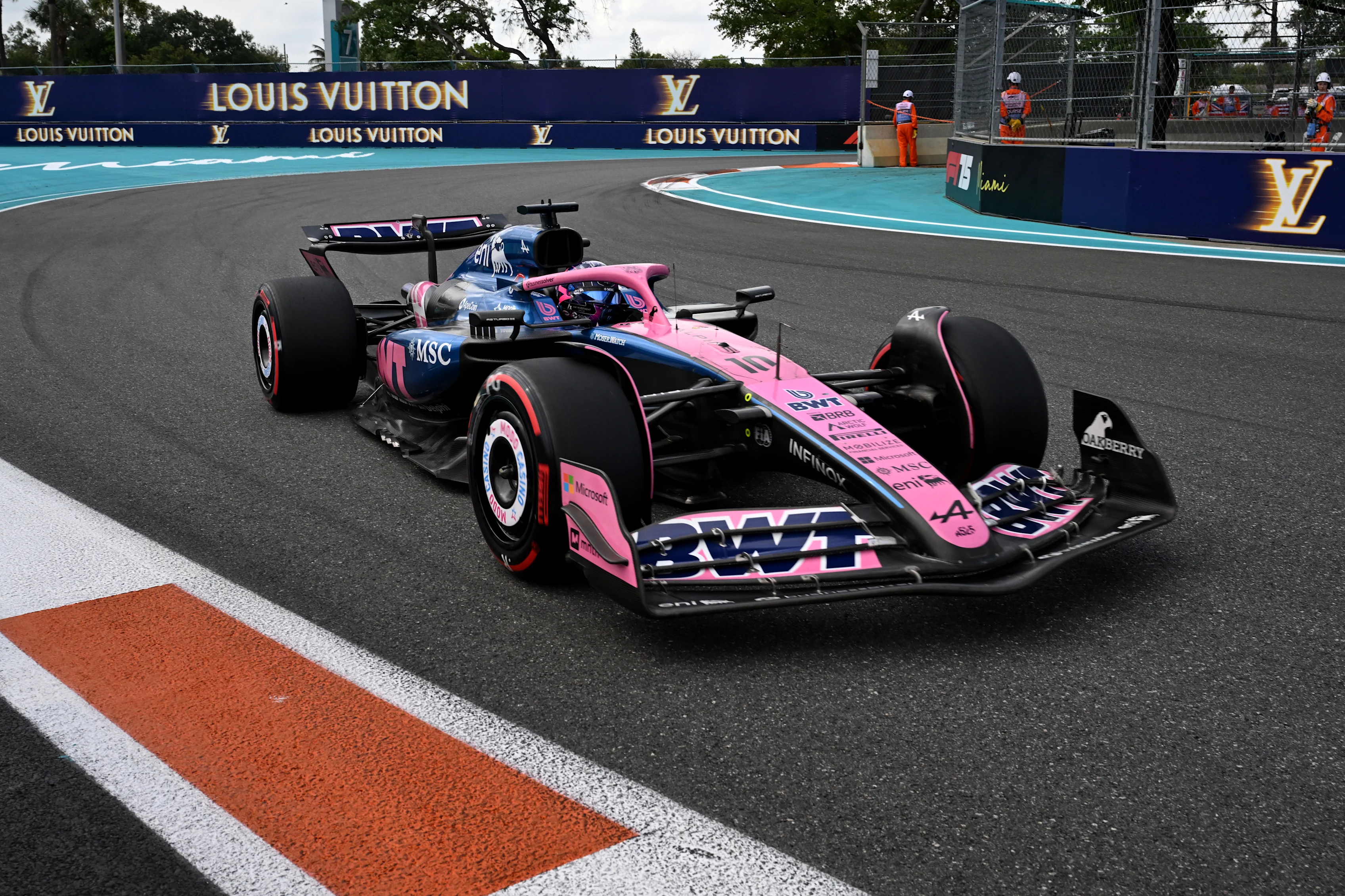MIAMI, FLORIDA - MAY 03: Pierre Gasly of France driving the (10) Alpine F1 A525 Renault on track during qualifying ahead of the F1 Grand Prix of Miami at Miami International Autodrome on May 03, 2025 in Miami, Florida. (Photo by Mark Sutton - Formula 1/Formula 1 via Getty Images)