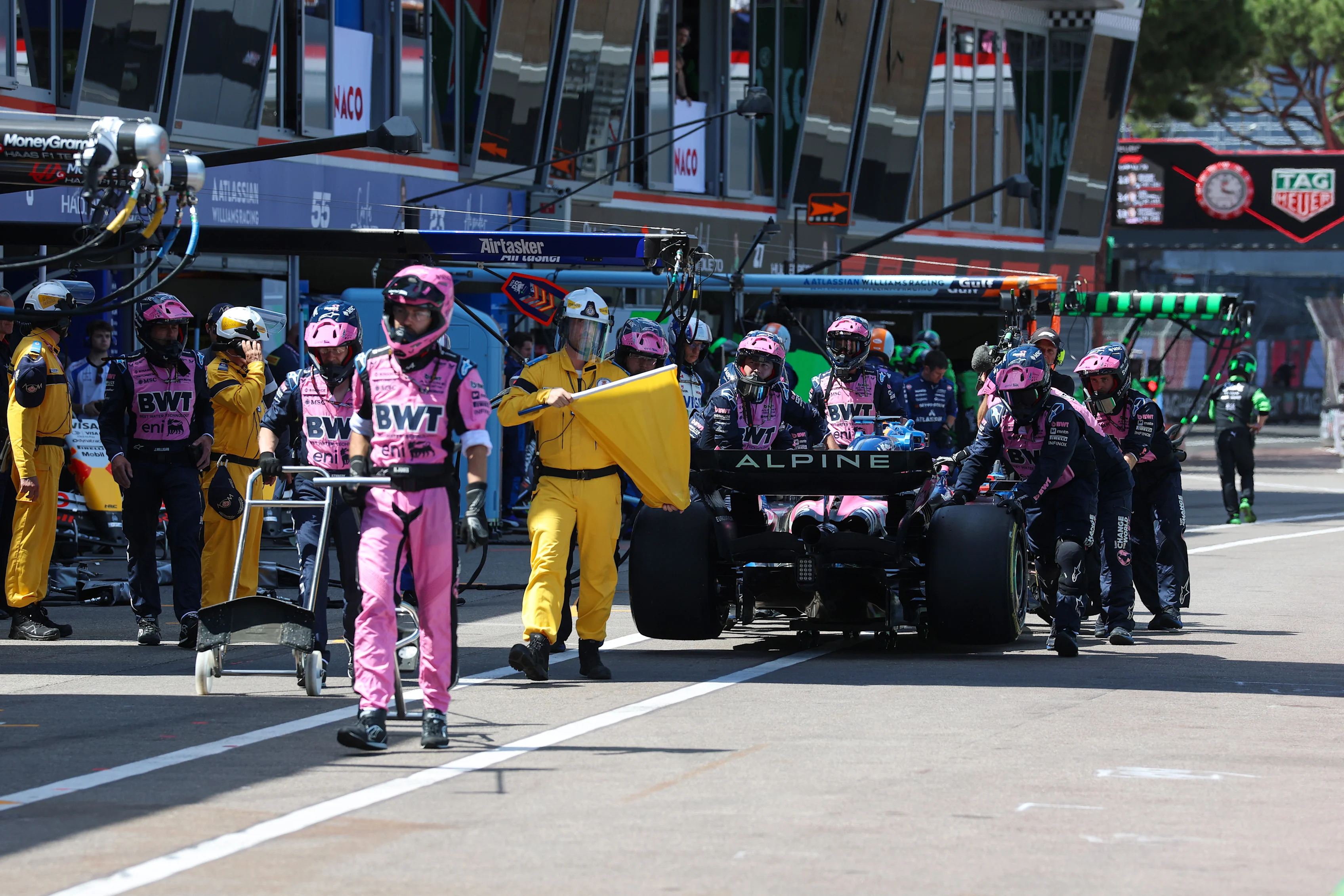MONTE-CARLO, MONACO - MAY 25: Pierre Gasly of France driving the (10) Alpine F1 A525 Renault retires in the Pitlane during the F1 Grand Prix of Monaco at Circuit de Monaco on May 25, 2025 in Monte-Carlo, Monaco. (Photo by Steven Tee/Getty Images)