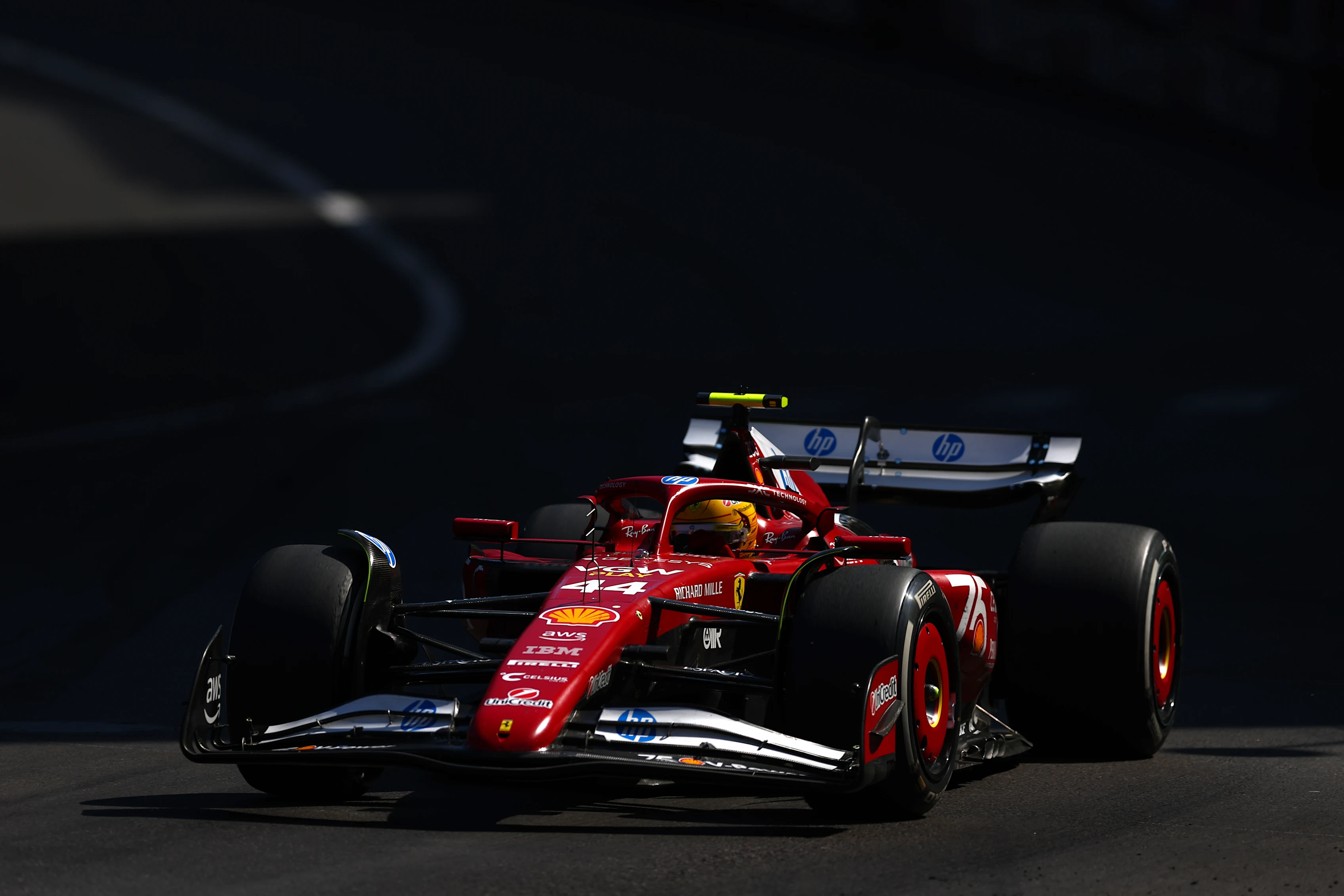 MONTE-CARLO, MONACO - MAY 25: Lewis Hamilton of Great Britain driving the (44) Scuderia Ferrari