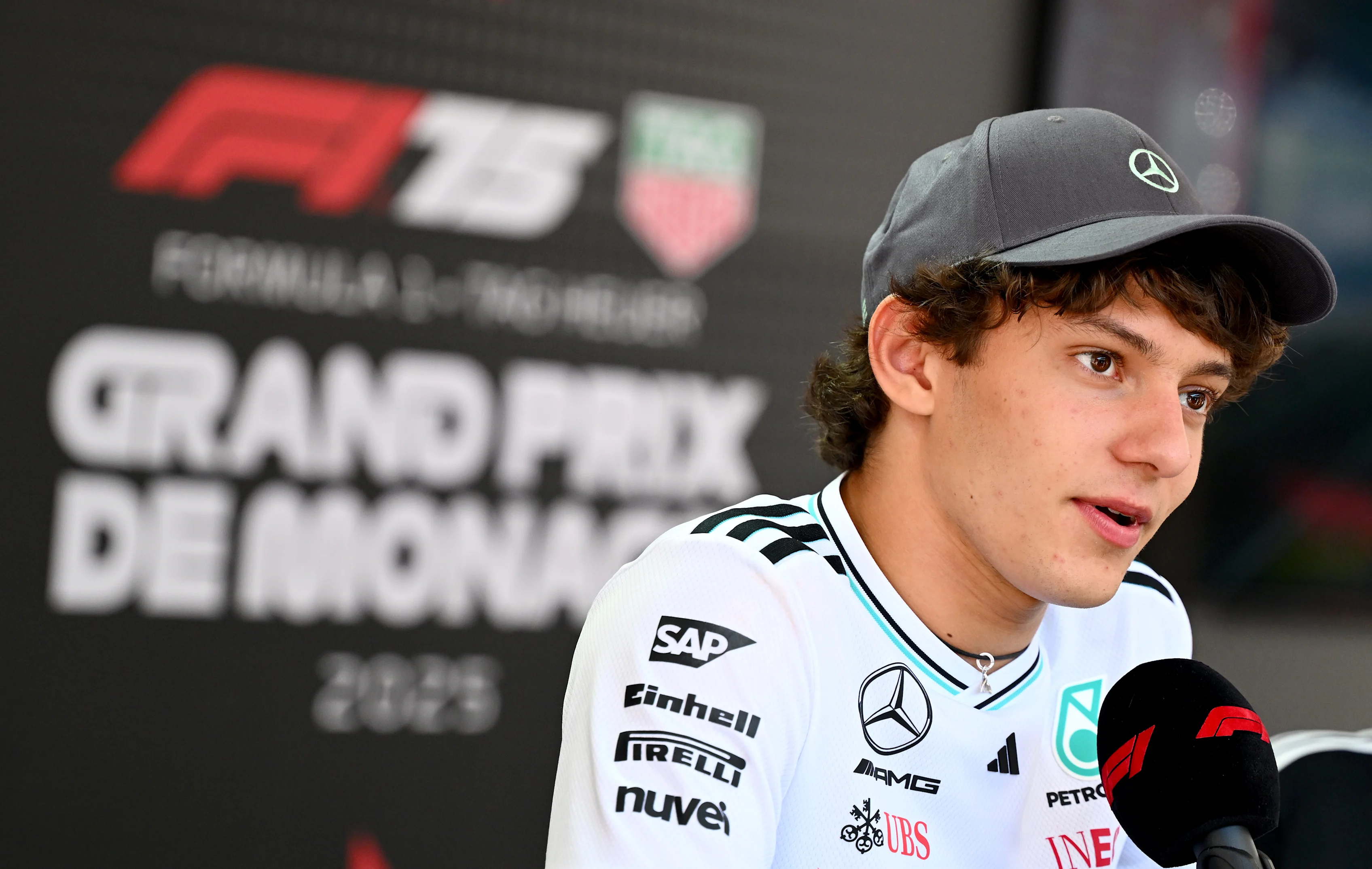 MONTE-CARLO, MONACO - MAY 22: Andrea Kimi Antonelli of Italy and Mercedes AMG Petronas F1 Team