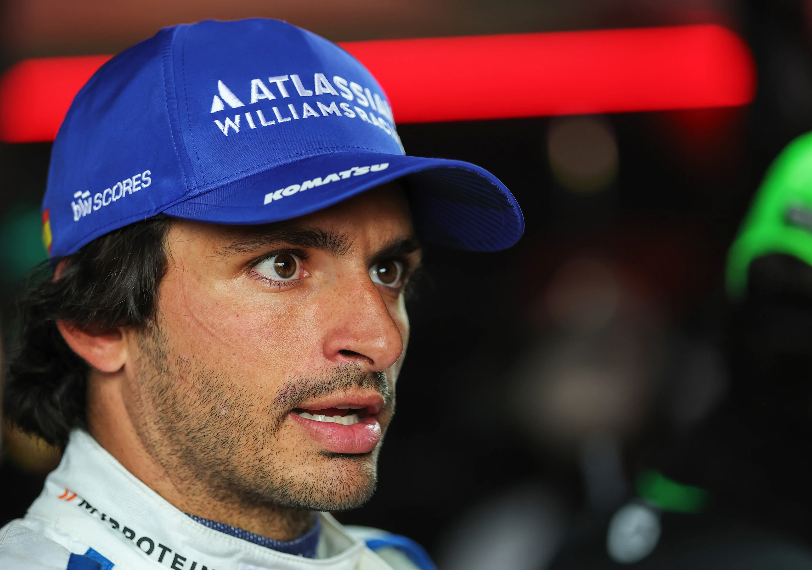 ZANDVOORT, NETHERLANDS - AUGUST 31: Thirteenth placed Carlos Sainz of Spain and Williams talks to