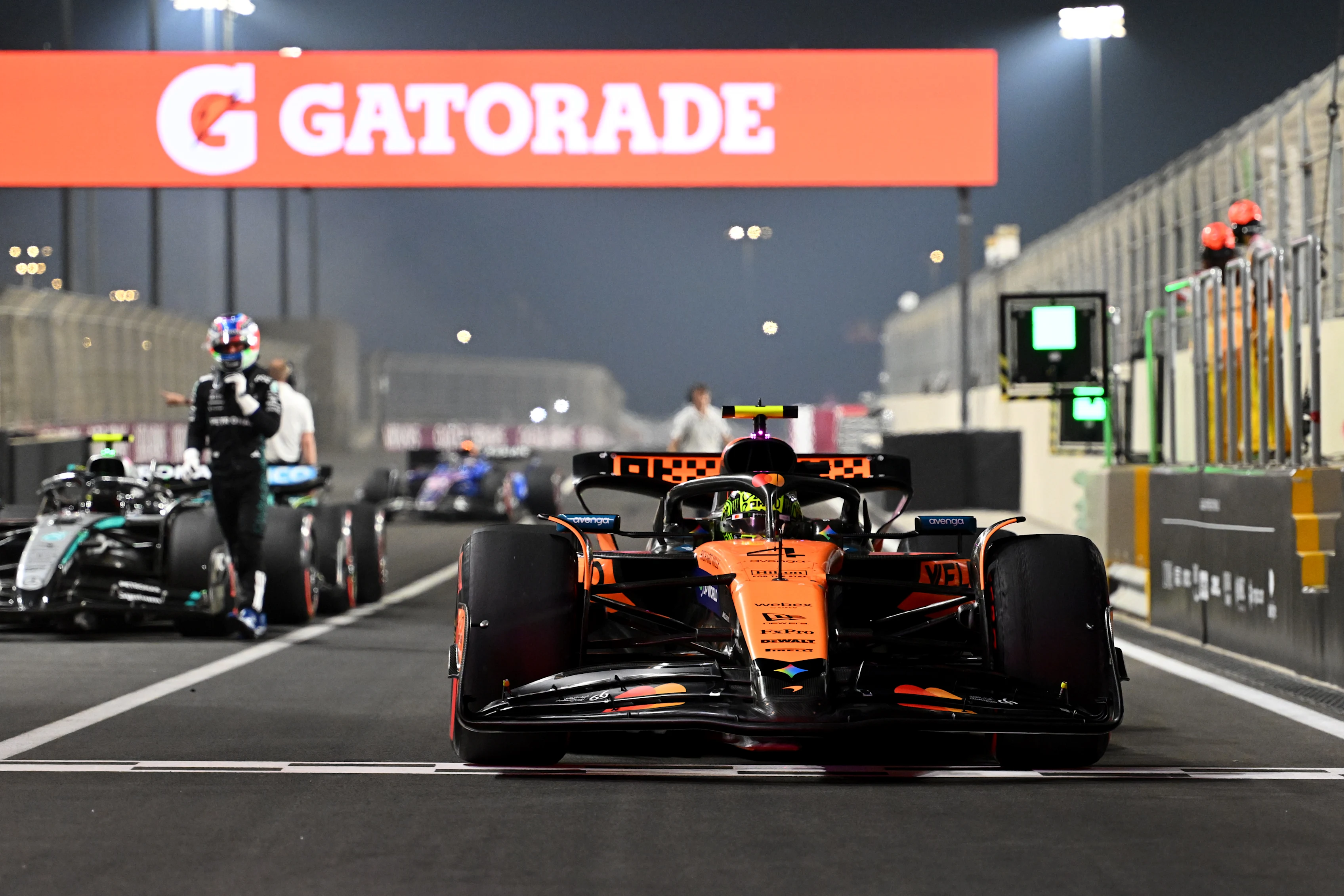 LUSAIL CITY, QATAR - NOVEMBER 28: Sprint 3rd qualifier Lando Norris of Great Britain and McLaren