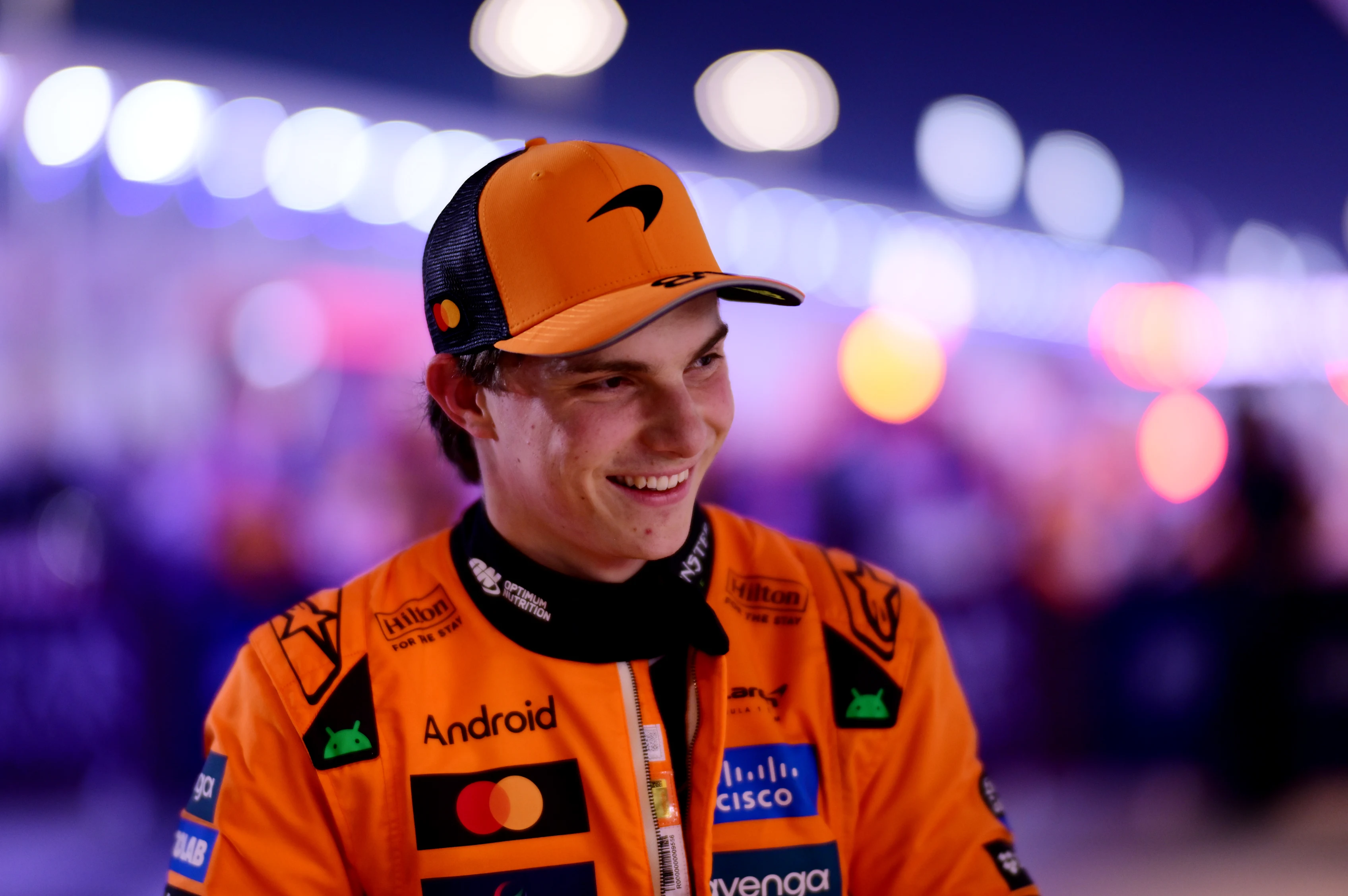 LUSAIL CITY, QATAR - NOVEMBER 28: Sprint Pole qualifier Oscar Piastri of Australia and McLaren