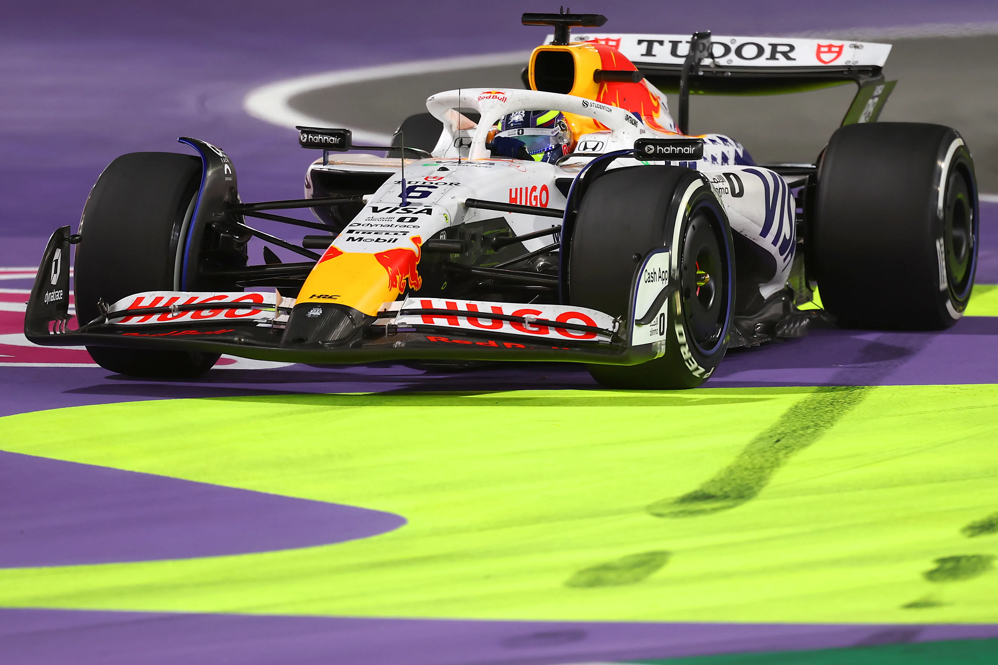 JEDDAH, SAUDI ARABIA - APRIL 20: Isack Hadjar of France driving the (6) Visa Cash App Racing Bulls VCARB 02 leaves the track during the F1 Grand Prix of Saudi Arabia at Jeddah Corniche Circuit on April 20, 2025 in Jeddah, Saudi Arabia. (Photo by Alex Pantling/Getty Images)