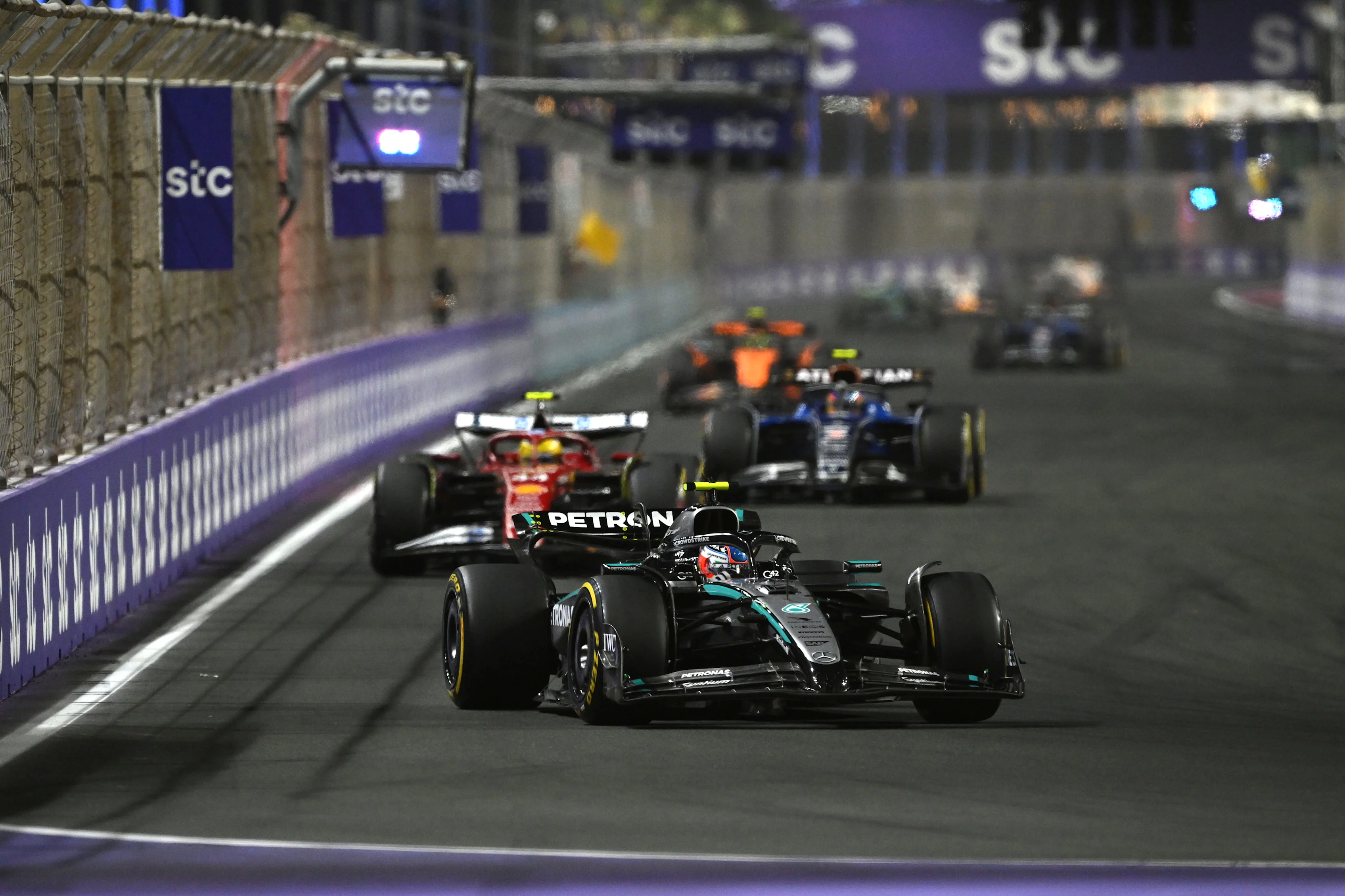 JEDDAH, SAUDI ARABIA - APRIL 20: Andrea Kimi Antonelli of Italy driving the (12) Mercedes AMG