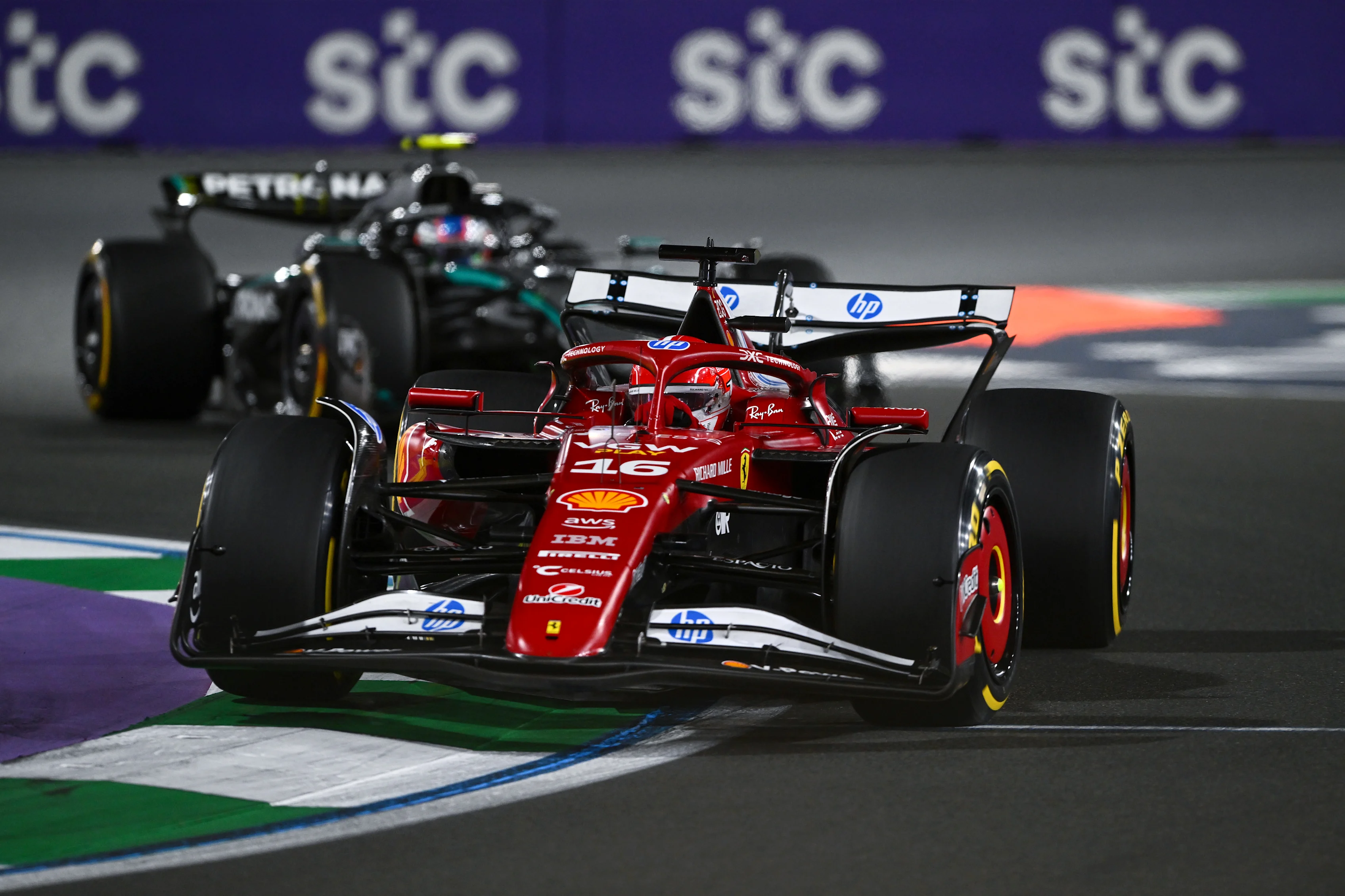 JEDDAH, SAUDI ARABIA - APRIL 20: Charles Leclerc of Monaco driving the (16) Scuderia Ferrari SF-25
