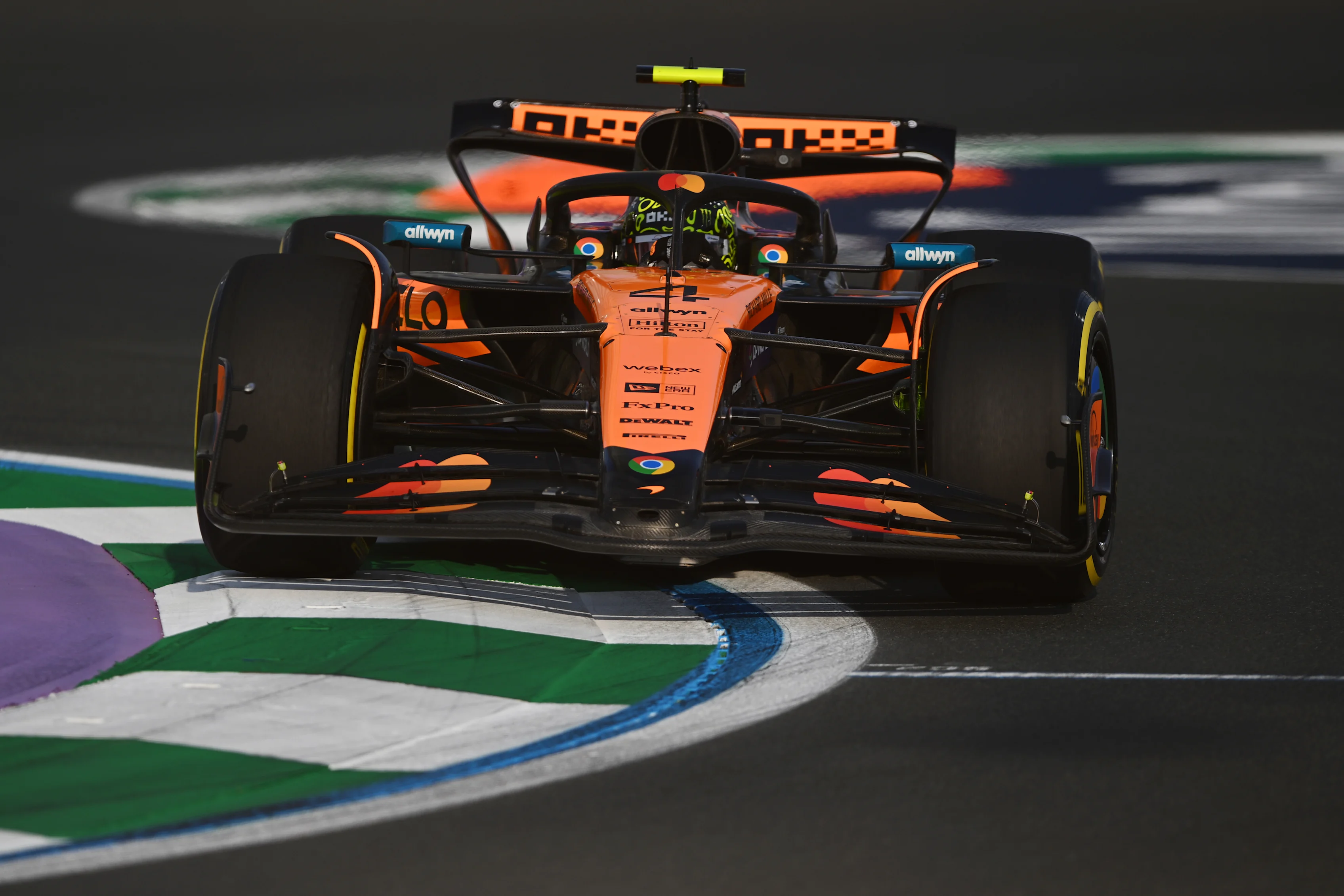JEDDAH, SAUDI ARABIA - APRIL 18: Lando Norris of Great Britain driving the (4) McLaren MCL39
