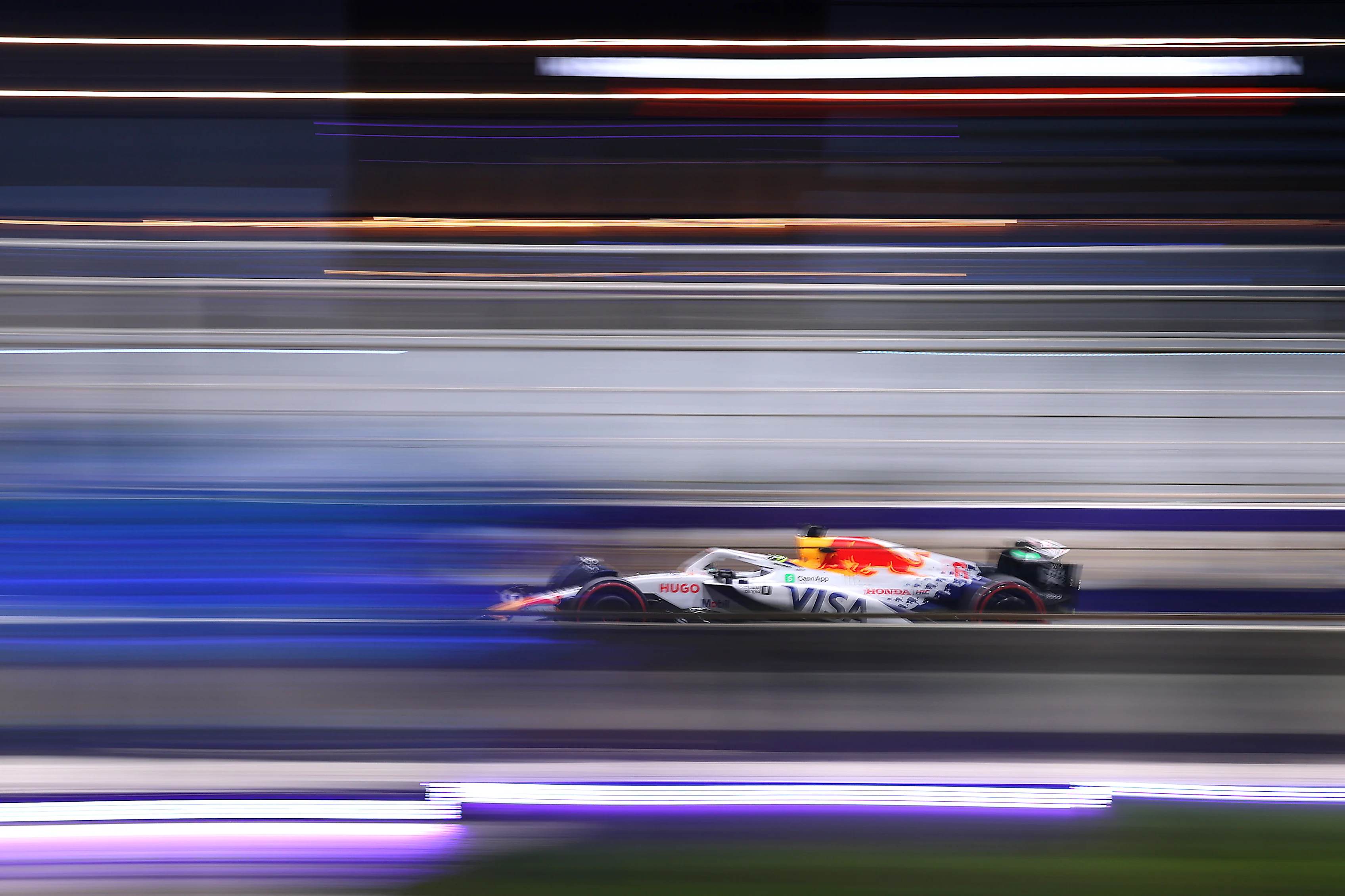 JEDDAH, SAUDI ARABIA - APRIL 18: Isack Hadjar of France driving the (6) Visa Cash App Racing Bulls VCARB 02 on track during practice ahead of the F1 Grand Prix of Saudi Arabia at Jeddah Corniche Circuit on April 18, 2025 in Jeddah, Saudi Arabia. (Photo by Alex Pantling/Getty Images)