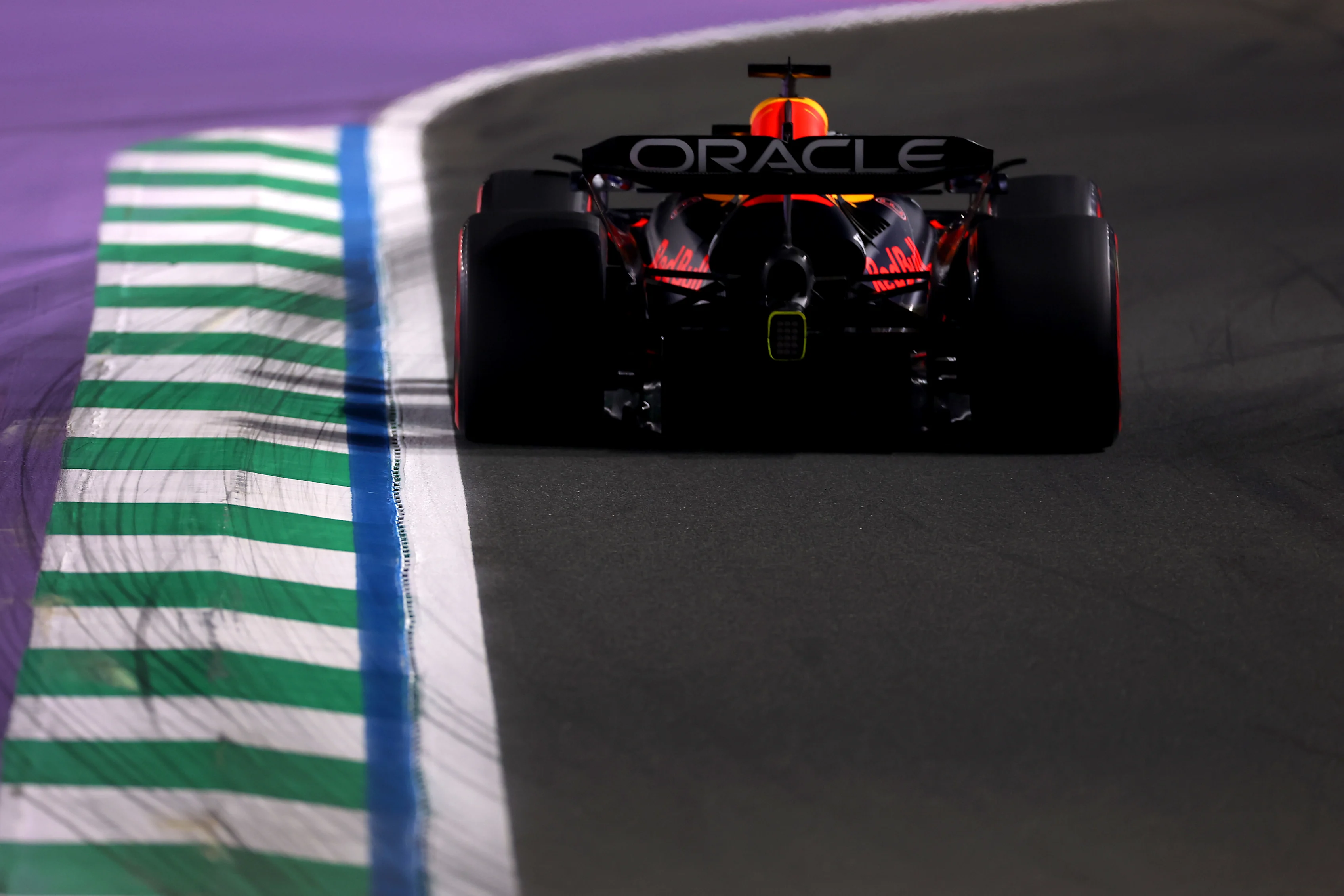 JEDDAH, SAUDI ARABIA - APRIL 18: Max Verstappen of the Netherlands driving the (1) Oracle Red Bull Racing RB21 on track during practice ahead of the F1 Grand Prix of Saudi Arabia at Jeddah Corniche Circuit on April 18, 2025 in Jeddah, Saudi Arabia. (Photo by Alex Pantling/Getty Images)