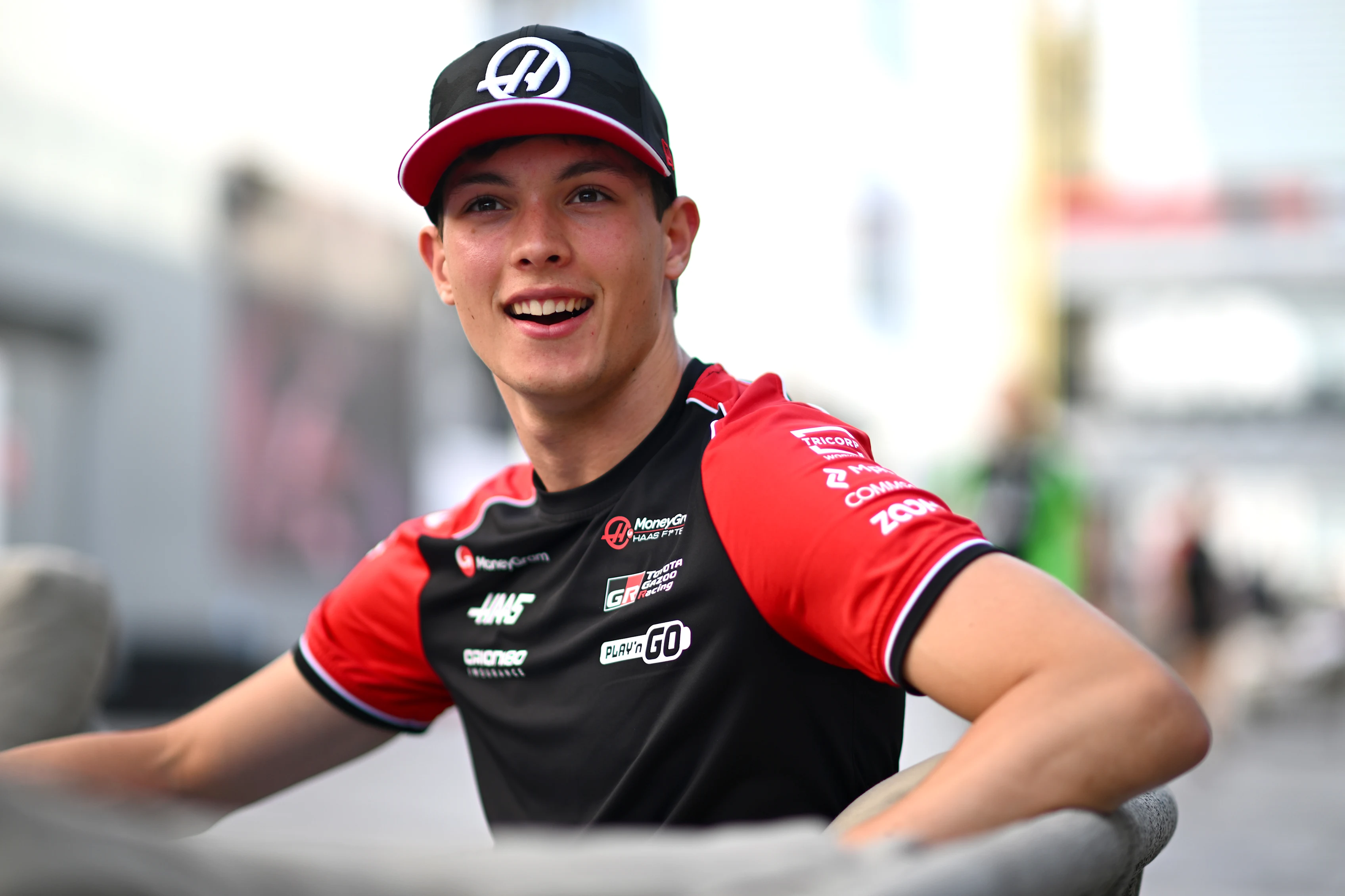 JEDDAH, SAUDI ARABIA - APRIL 17: Oliver Bearman of Great Britain and Haas F1 is interviewed during