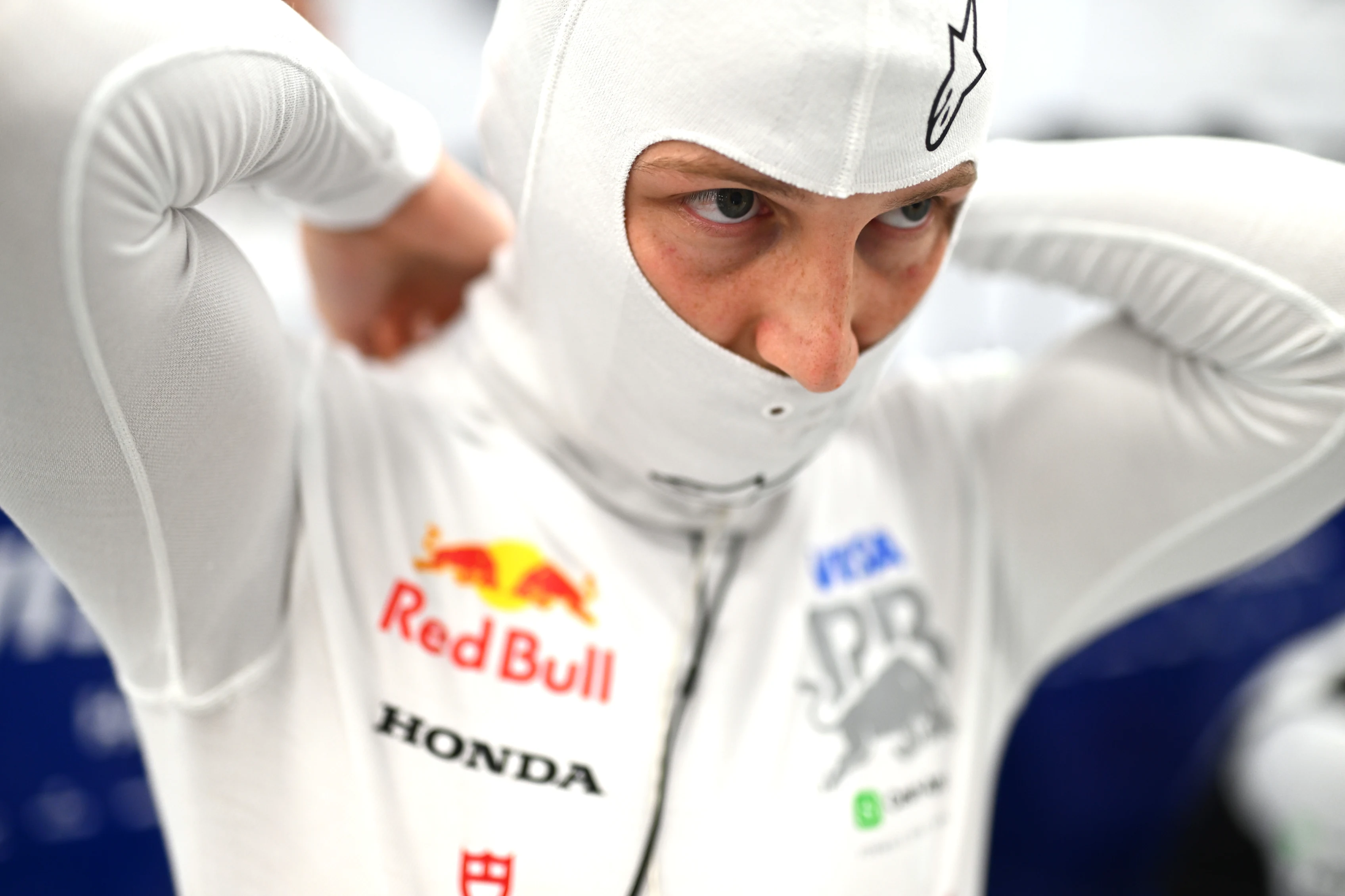 JEDDAH, SAUDI ARABIA - APRIL 19: Liam Lawson of New Zealand and Visa Cash App Racing Bulls prepares to drive in the garage during qualifying ahead of the F1 Grand Prix of Saudi Arabia at Jeddah Corniche Circuit on April 19, 2025 in Jeddah, Saudi Arabia. (Photo by Rudy Carezzevoli/Getty Images)