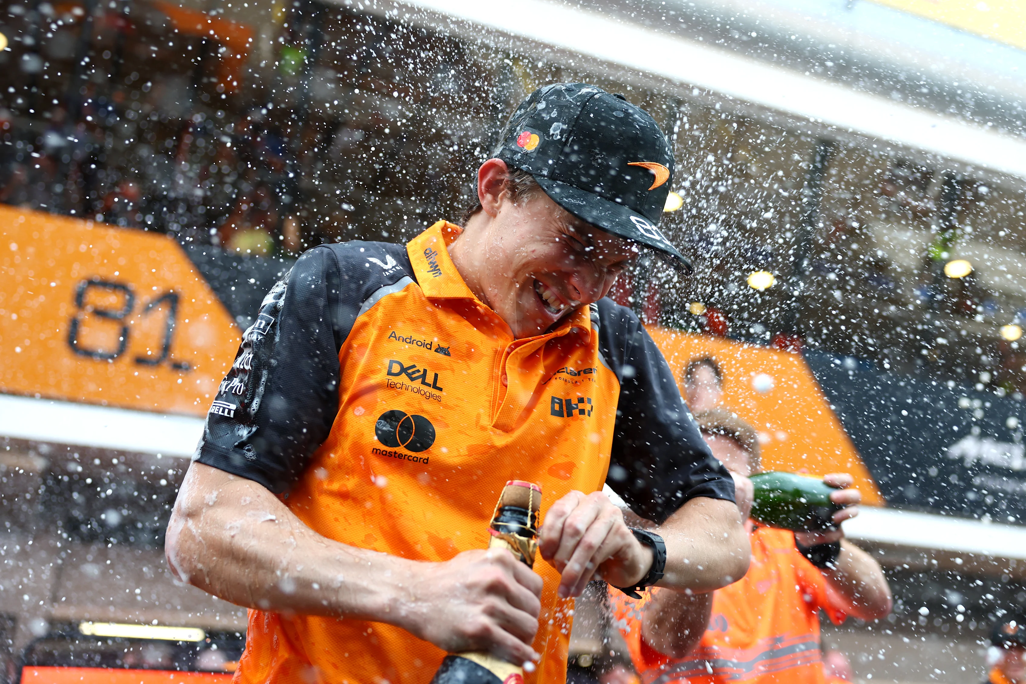 BARCELONA, SPAIN - JUNE 01: Race winner Oscar Piastri of Australia and McLaren celebrates with his