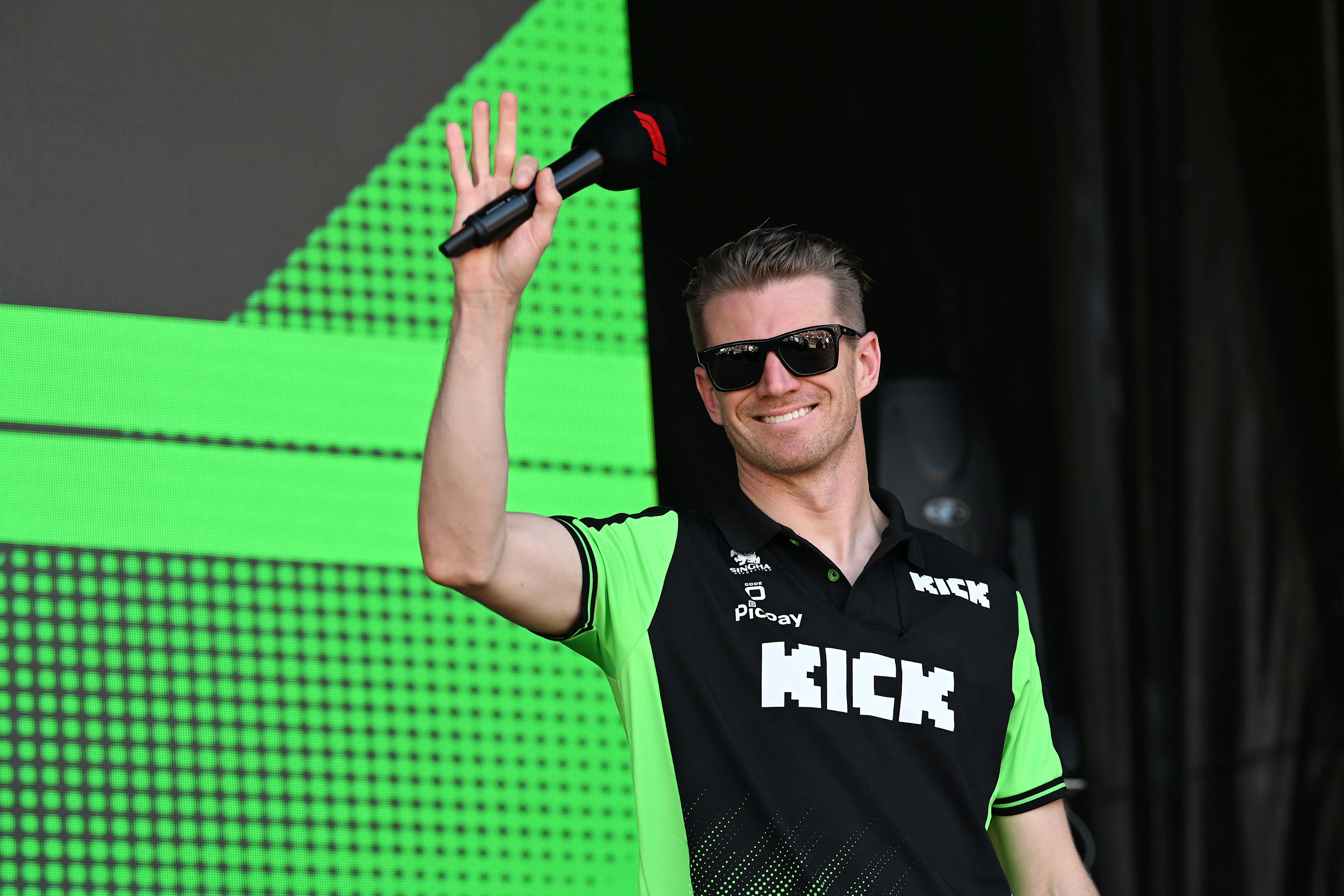 BARCELONA, SPAIN - MAY 30: Nico Hulkenberg of Germany and Stake F1 Team Kick Sauber on stage during