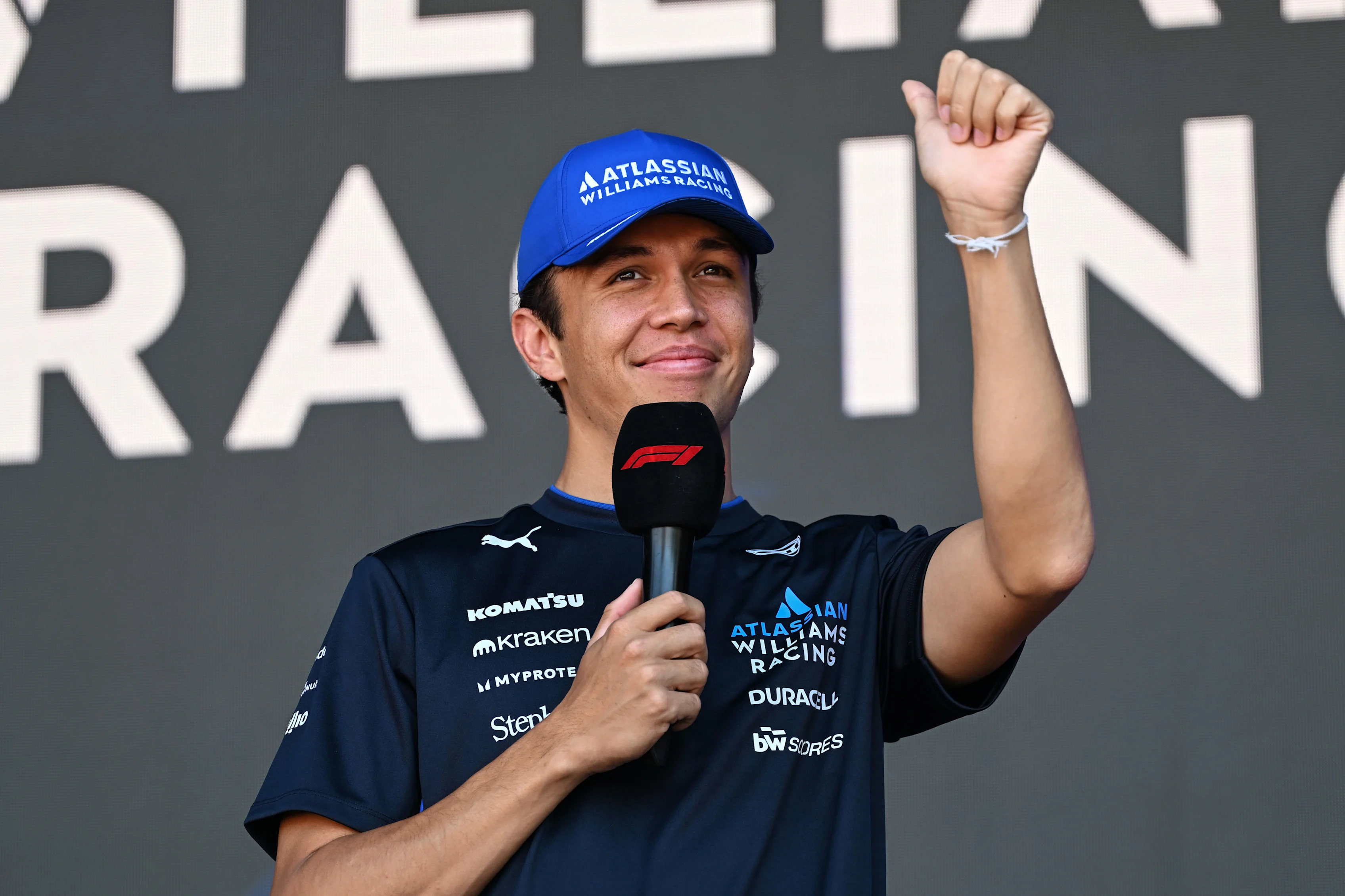 Alexander Albon of Thailand and Williams at the stage during practice ahead of the F1 Grand Prix of Spain at Circuit de Barcelona-Catalunya on May 30, 2025 in Barcelona, Spain. (Photo by Mark Sutton - Formula 1/Formula 1 via Getty Images)