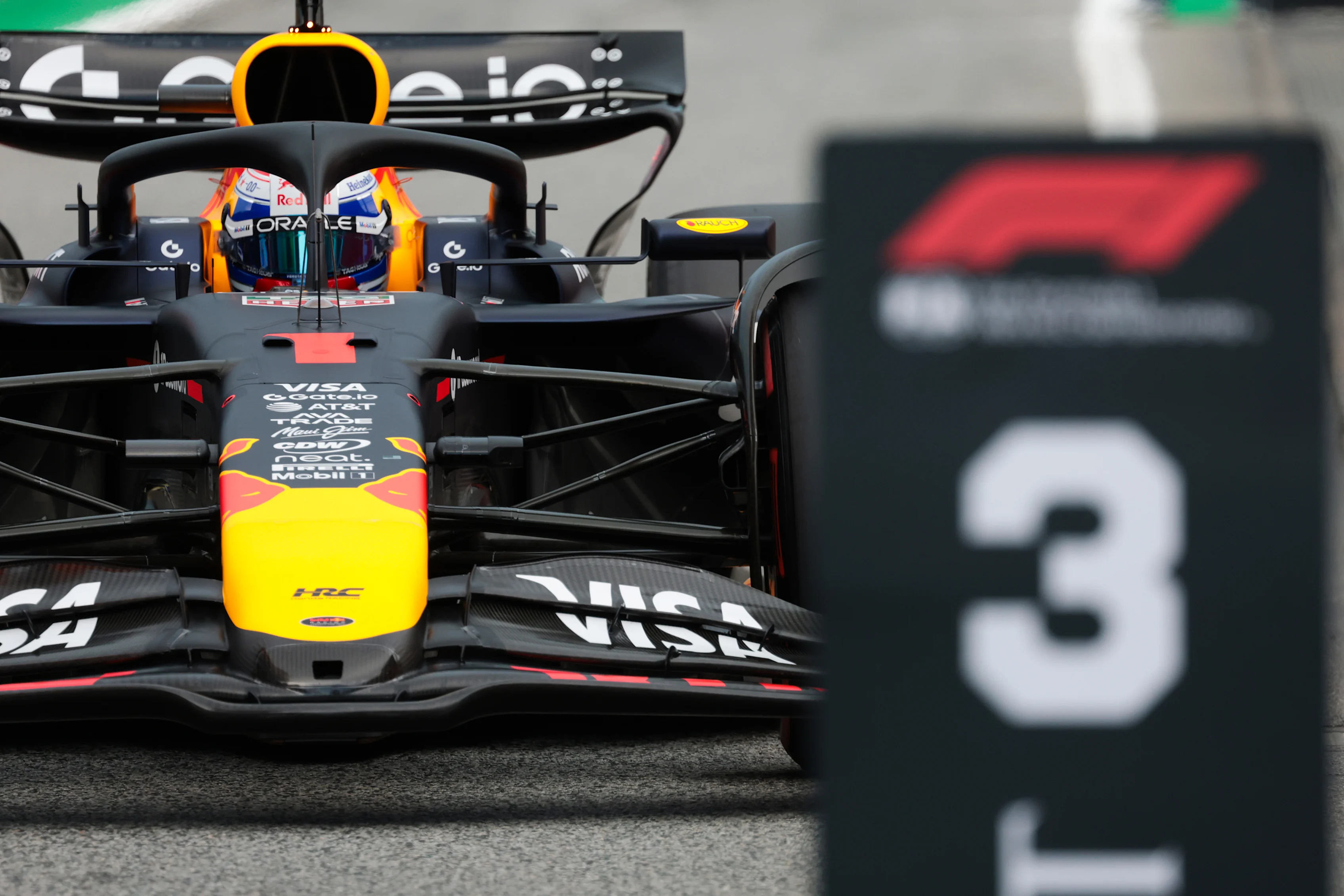 BARCELONA, SPAIN - MAY 31: Third placed qualifier Max Verstappen of the Netherlands and Oracle Red Bull Racing arrives in parc ferme during qualifying ahead of the F1 Grand Prix of Spain at Circuit de Barcelona-Catalunya on May 31, 2025 in Barcelona, Spain. (Photo by Mark Thompson/Getty Images)