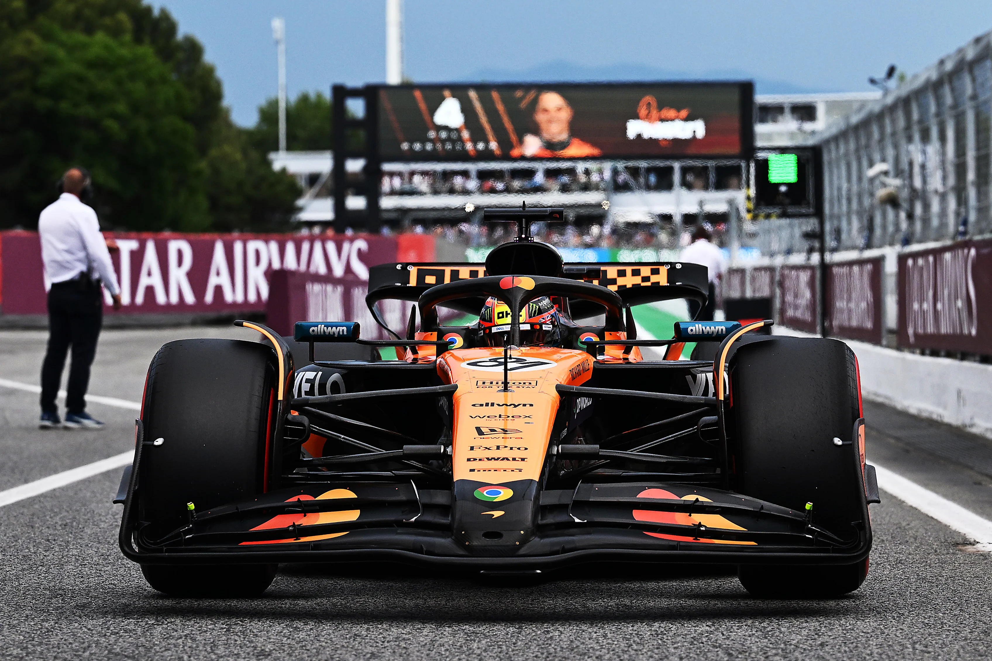 BARCELONA, SPAIN - MAY 31: Pole position qualifier Oscar Piastri of Australia driving the (81)