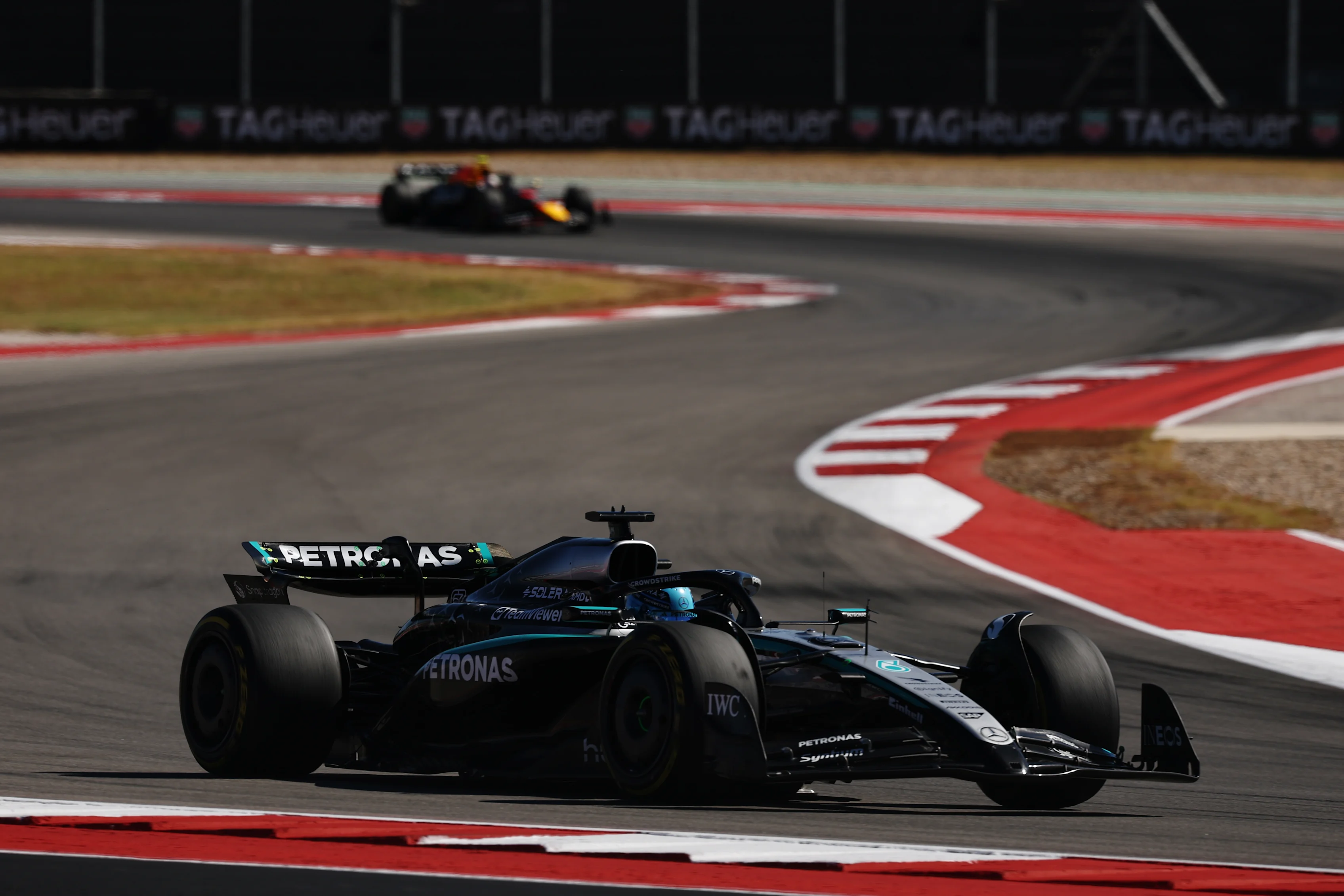 AUSTIN, TEXAS - OCTOBER 19: George Russell of Great Britain driving the (63) Mercedes AMG Petronas