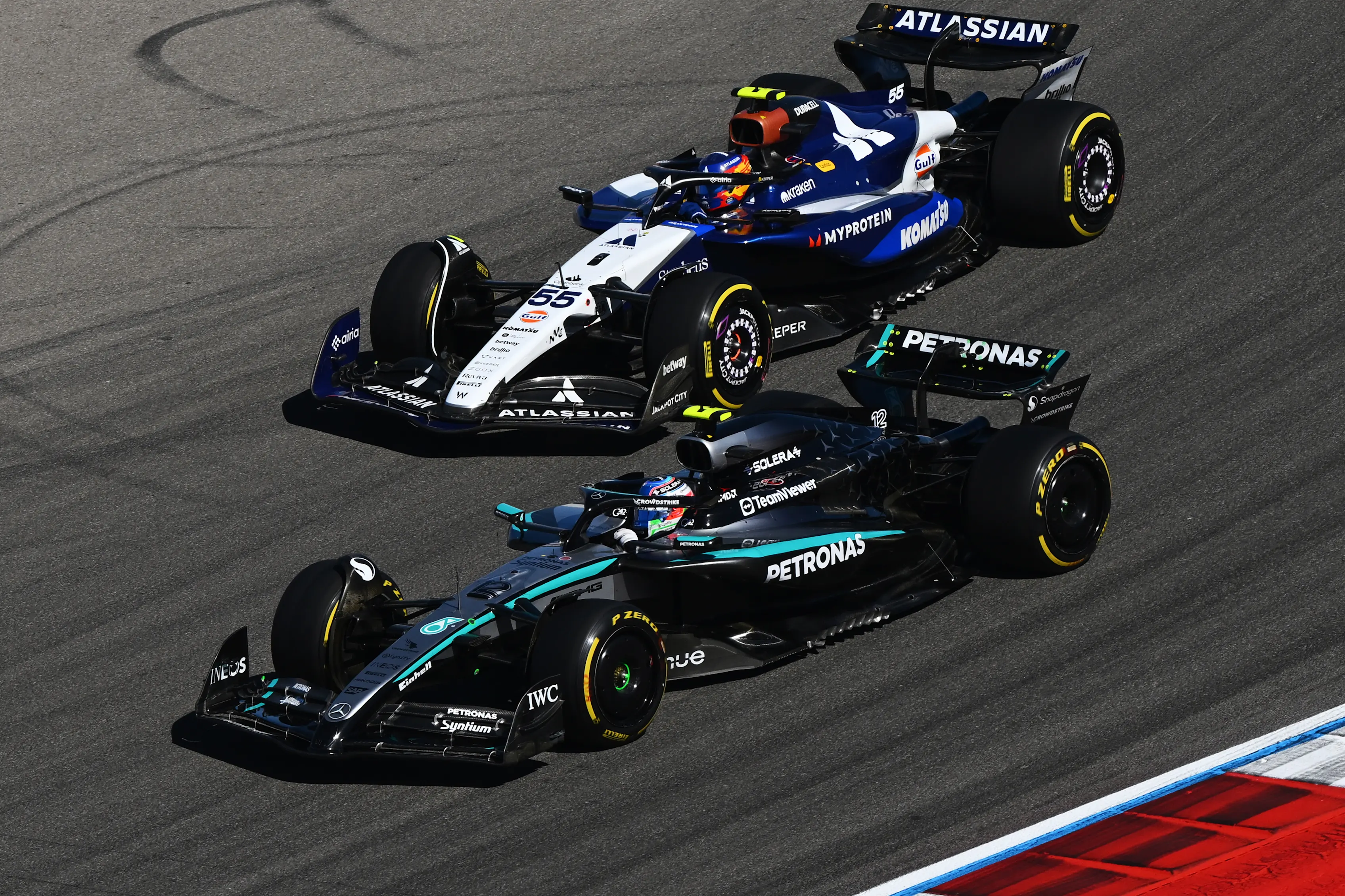 AUSTIN, TEXAS - OCTOBER 19: Andrea Kimi Antonelli of Italy driving the (12) Mercedes AMG Petronas