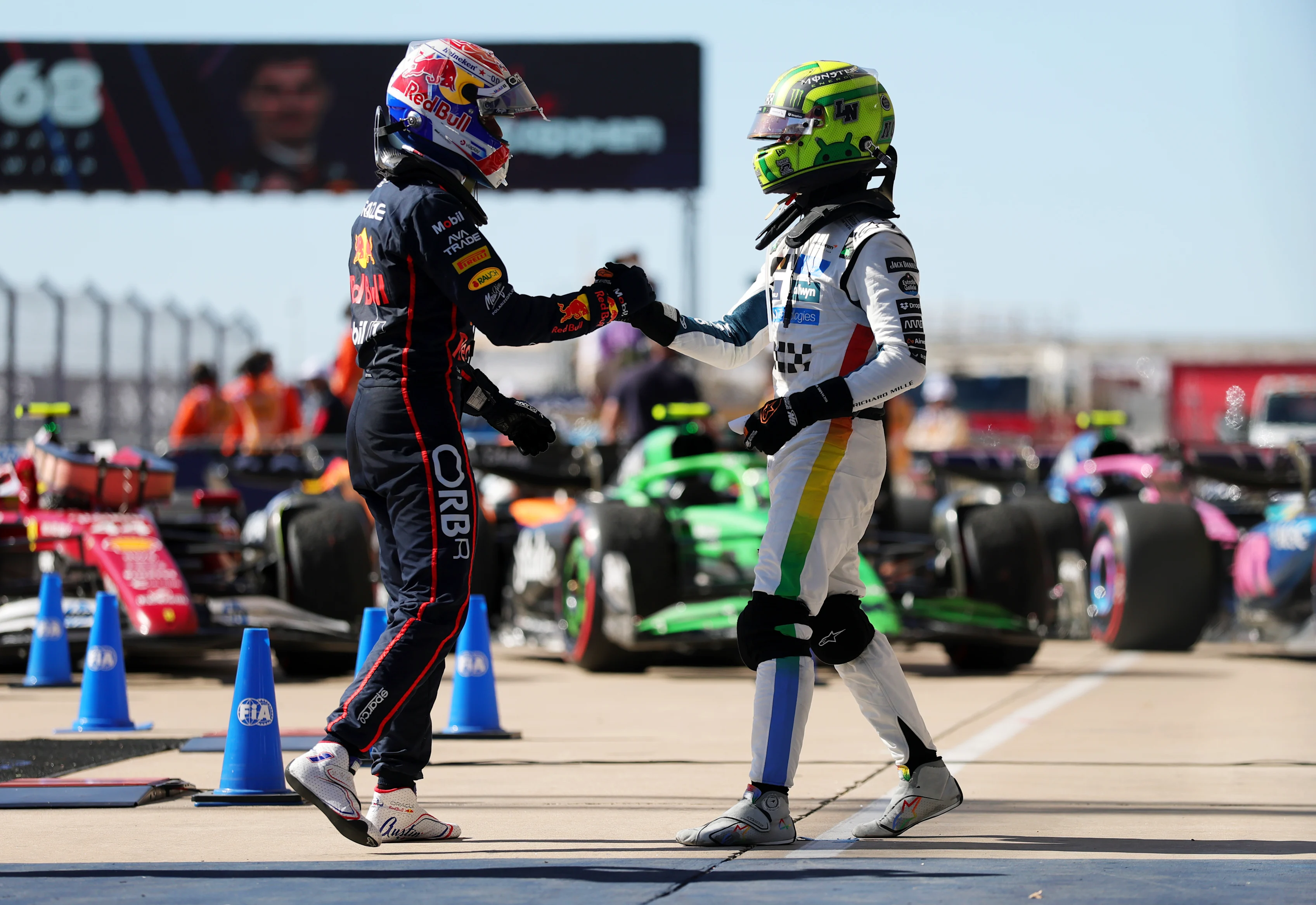 AUSTIN, TEXAS - OCTOBER 19: Race winner Max Verstappen of the Netherlands and Oracle Red Bull
