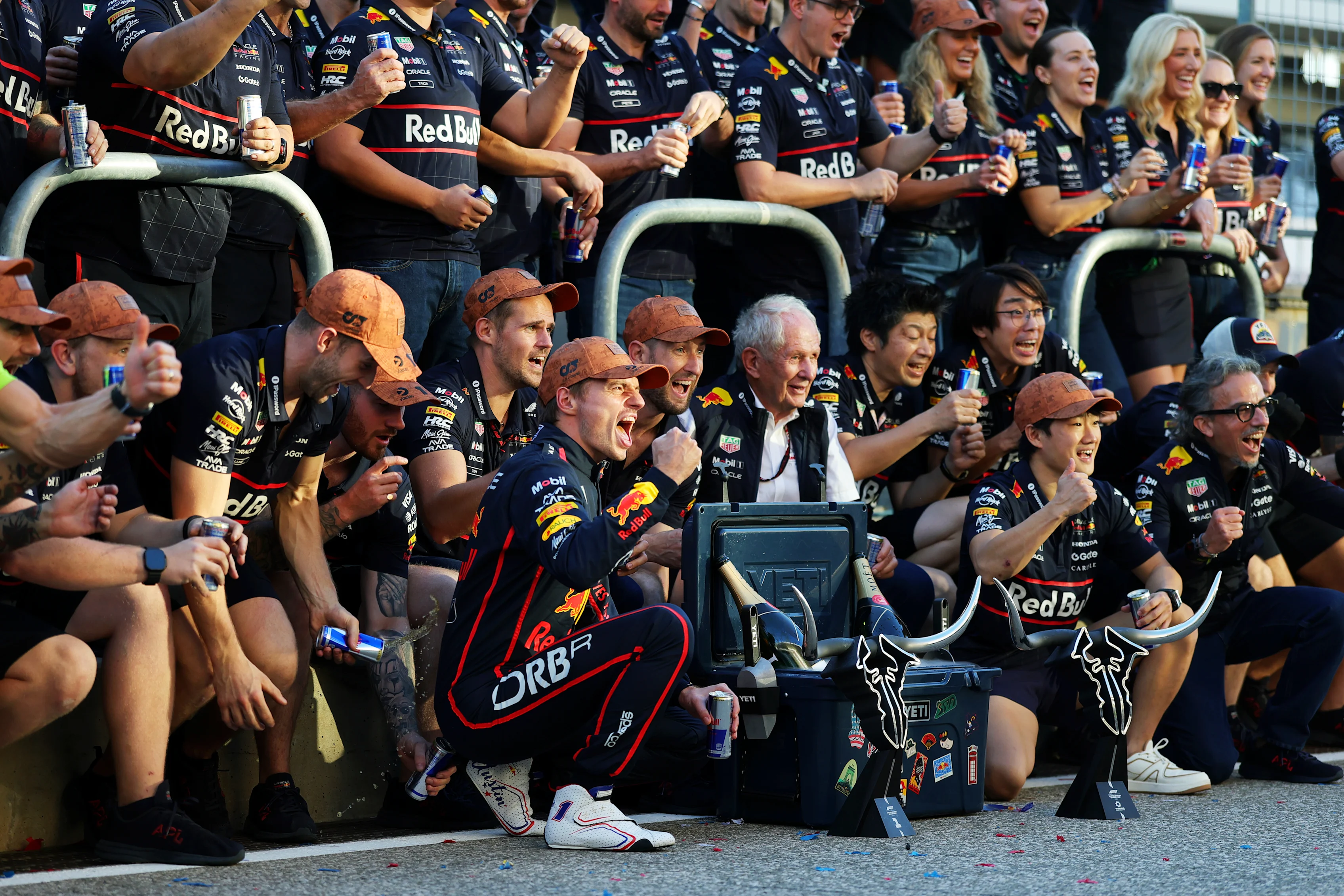 AUSTIN, TEXAS - OCTOBER 19: Race winner Max Verstappen of the Netherlands and Oracle Red Bull