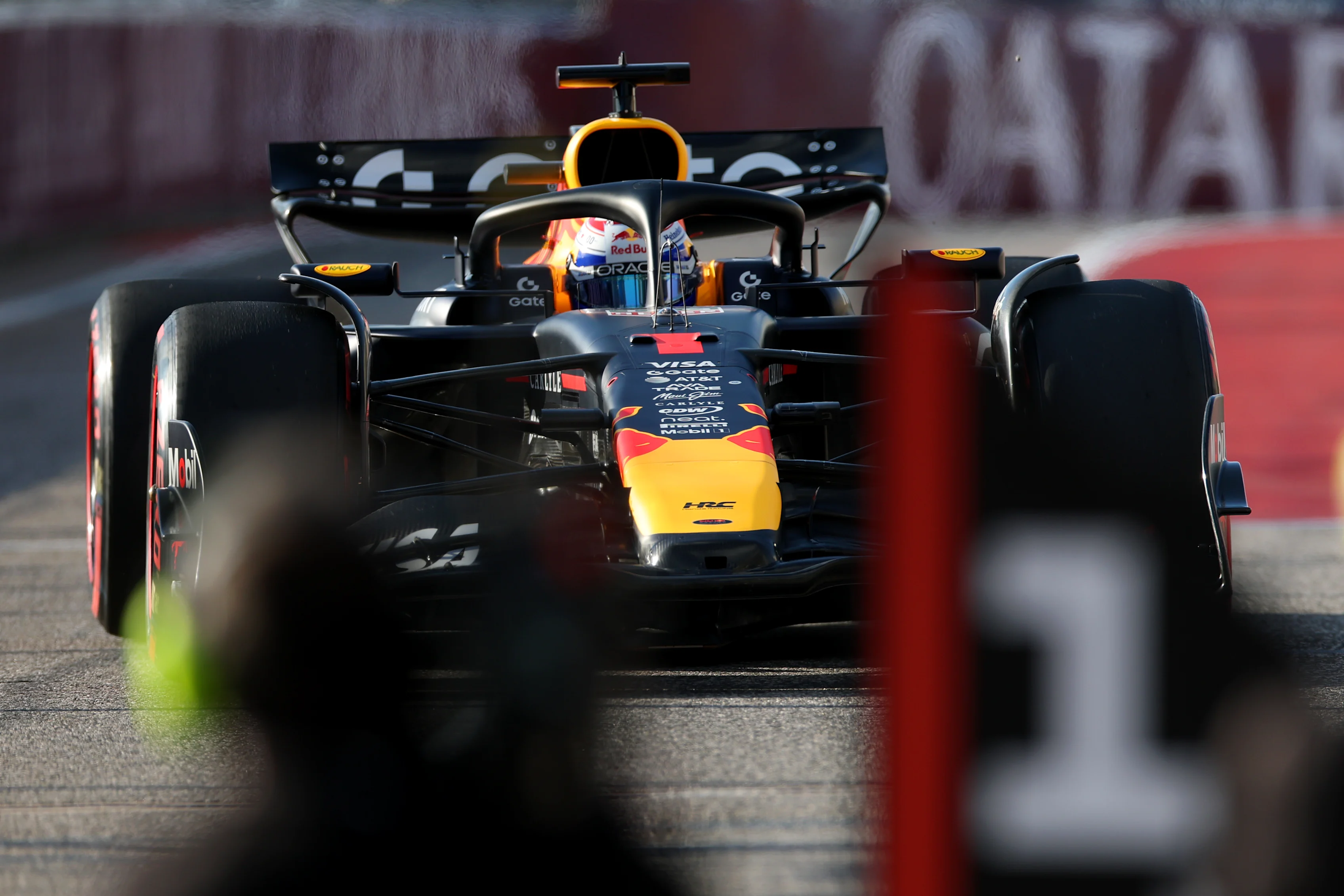 AUSTIN, TEXAS - OCTOBER 17: Sprint Pole qualifier Max Verstappen of the Netherlands and Oracle Red